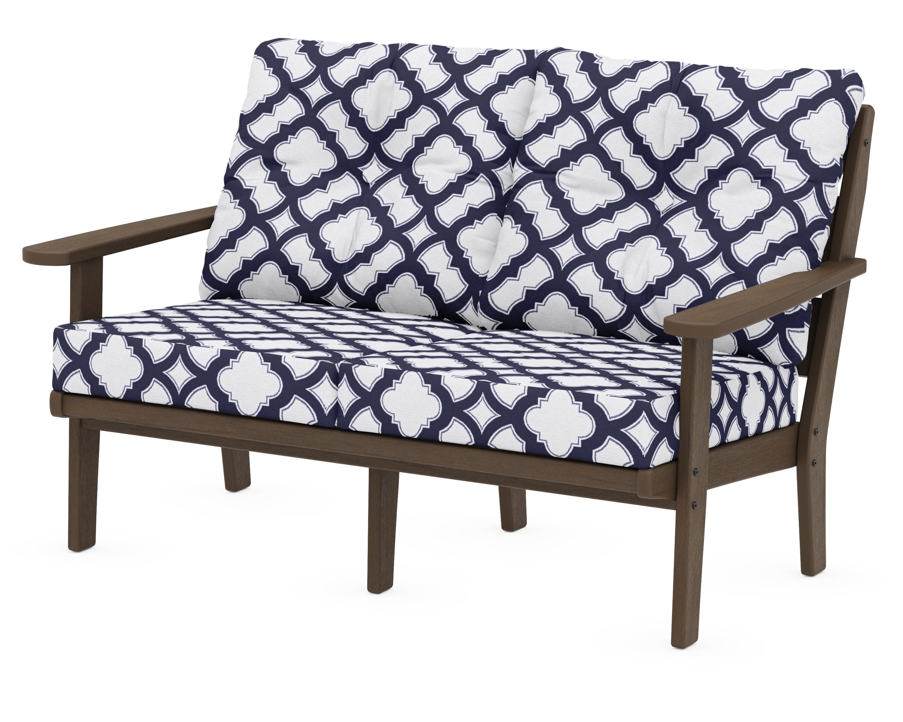 Lakeside Deep Seating Loveseat in Kona / Trellis Navy