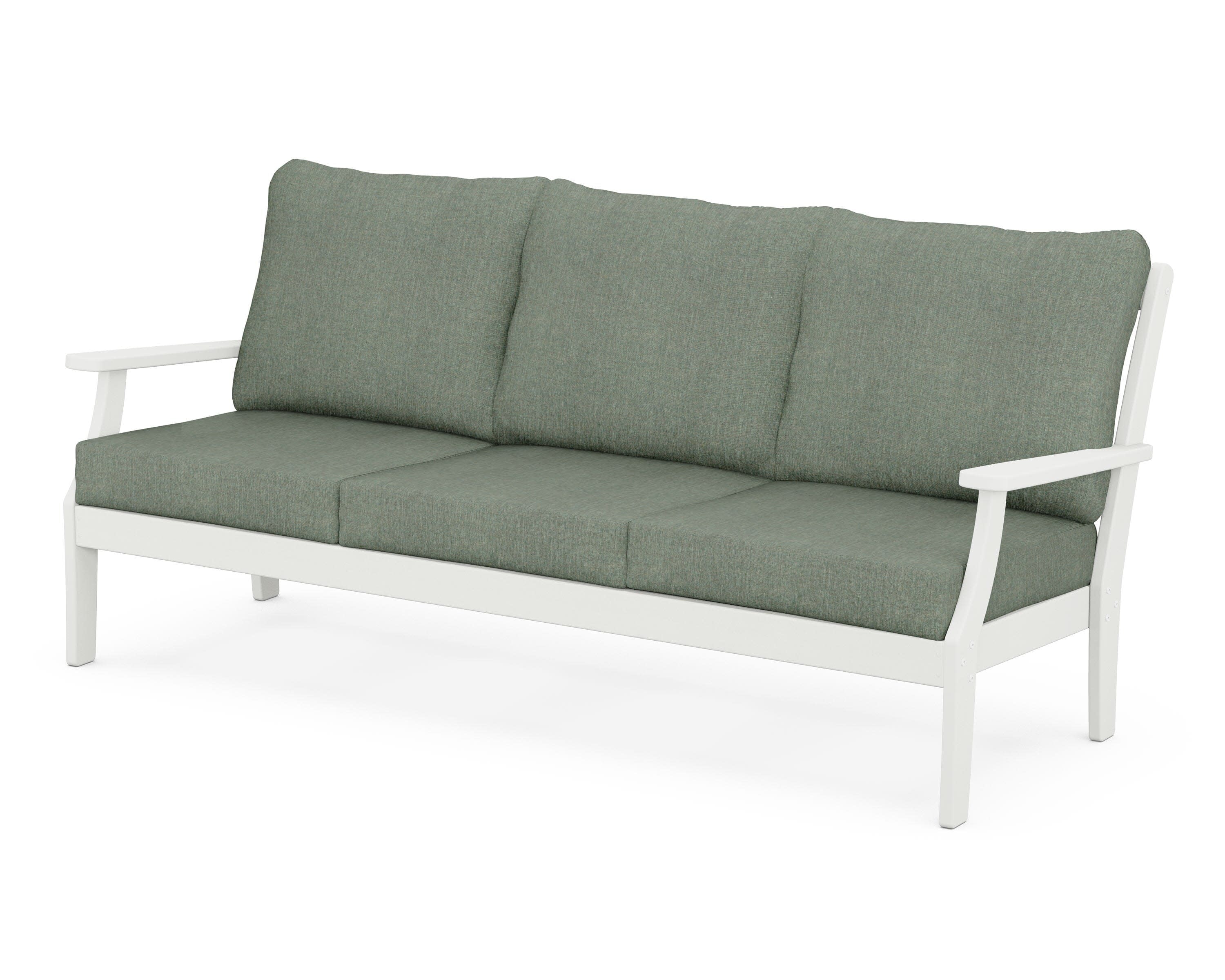 Braxton Deep Seating Sofa in Vintage White / Cast Sage