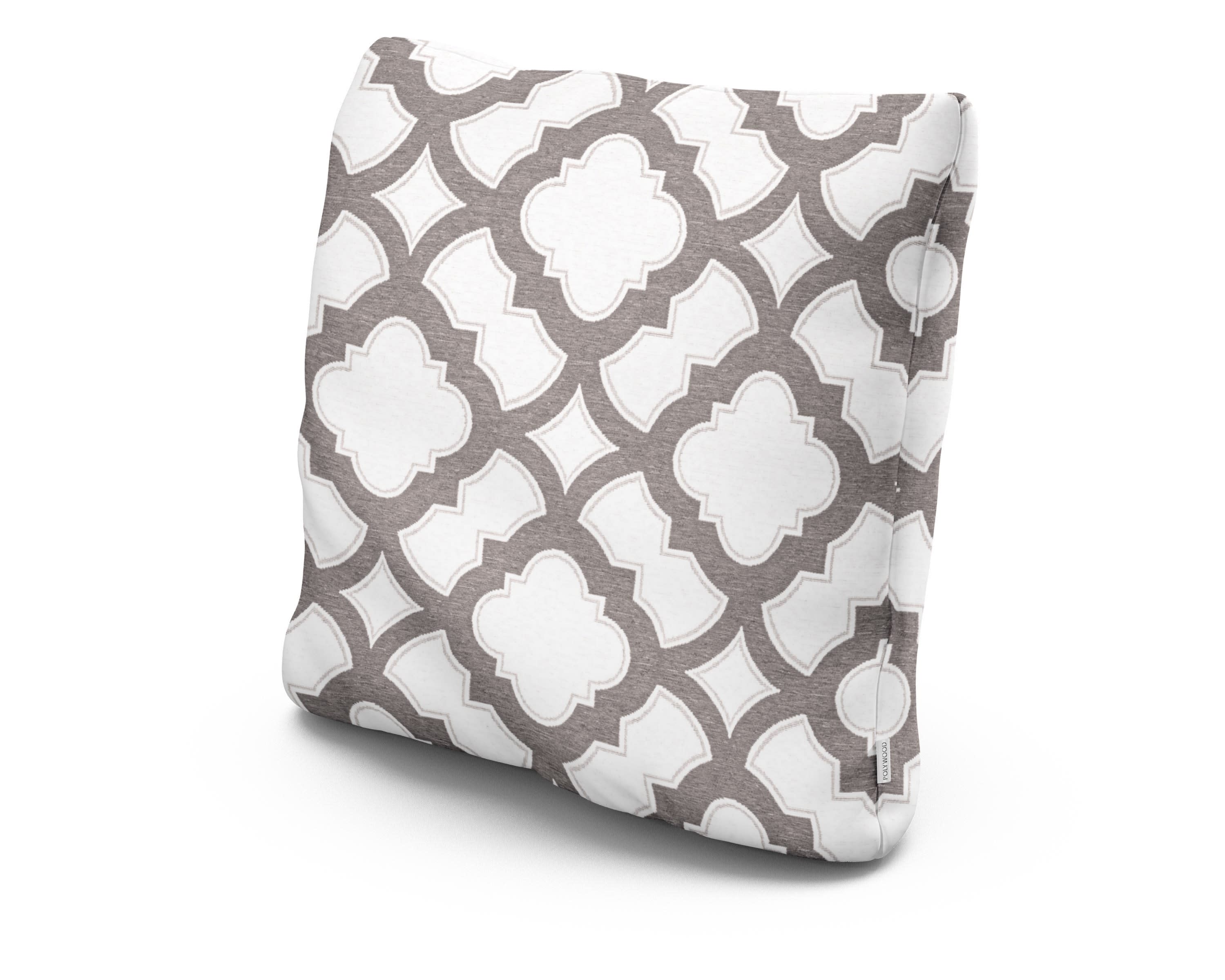 20" Outdoor Throw Pillow in Trellis Grey Mist