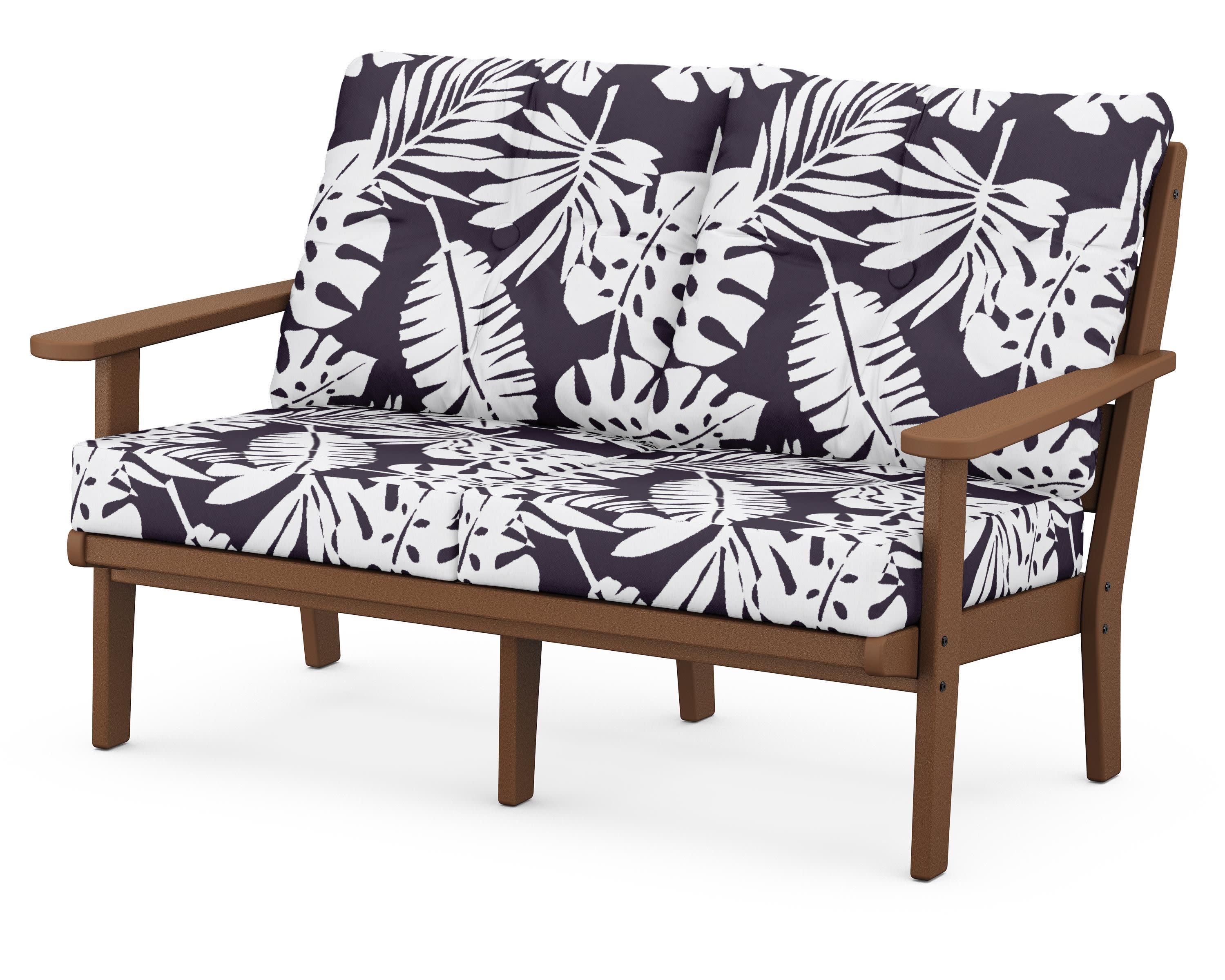 Lakeside Deep Seating Loveseat in Teak / Leaf Navy
