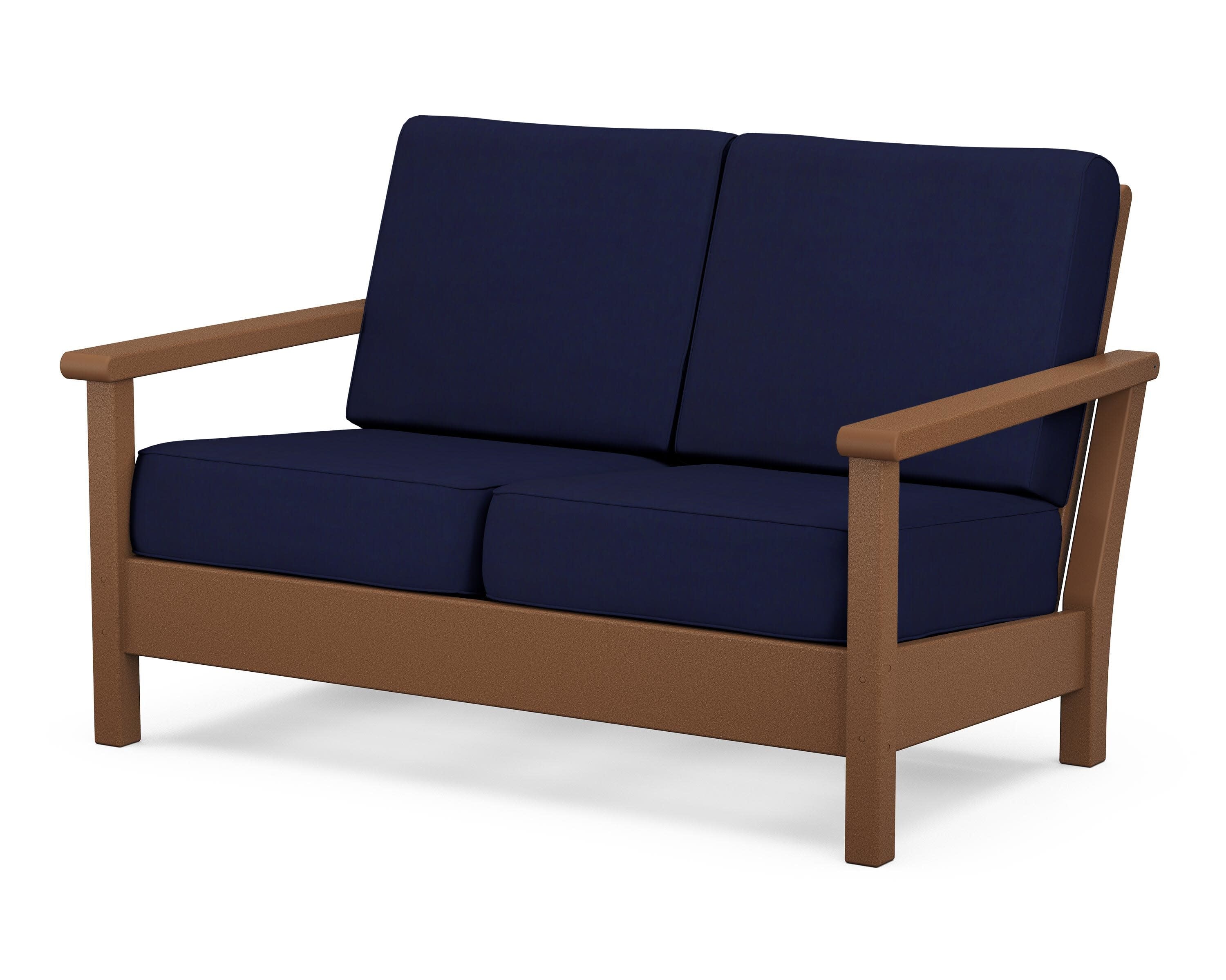 Harbour Deep Seating Loveseat in Teak / Navy