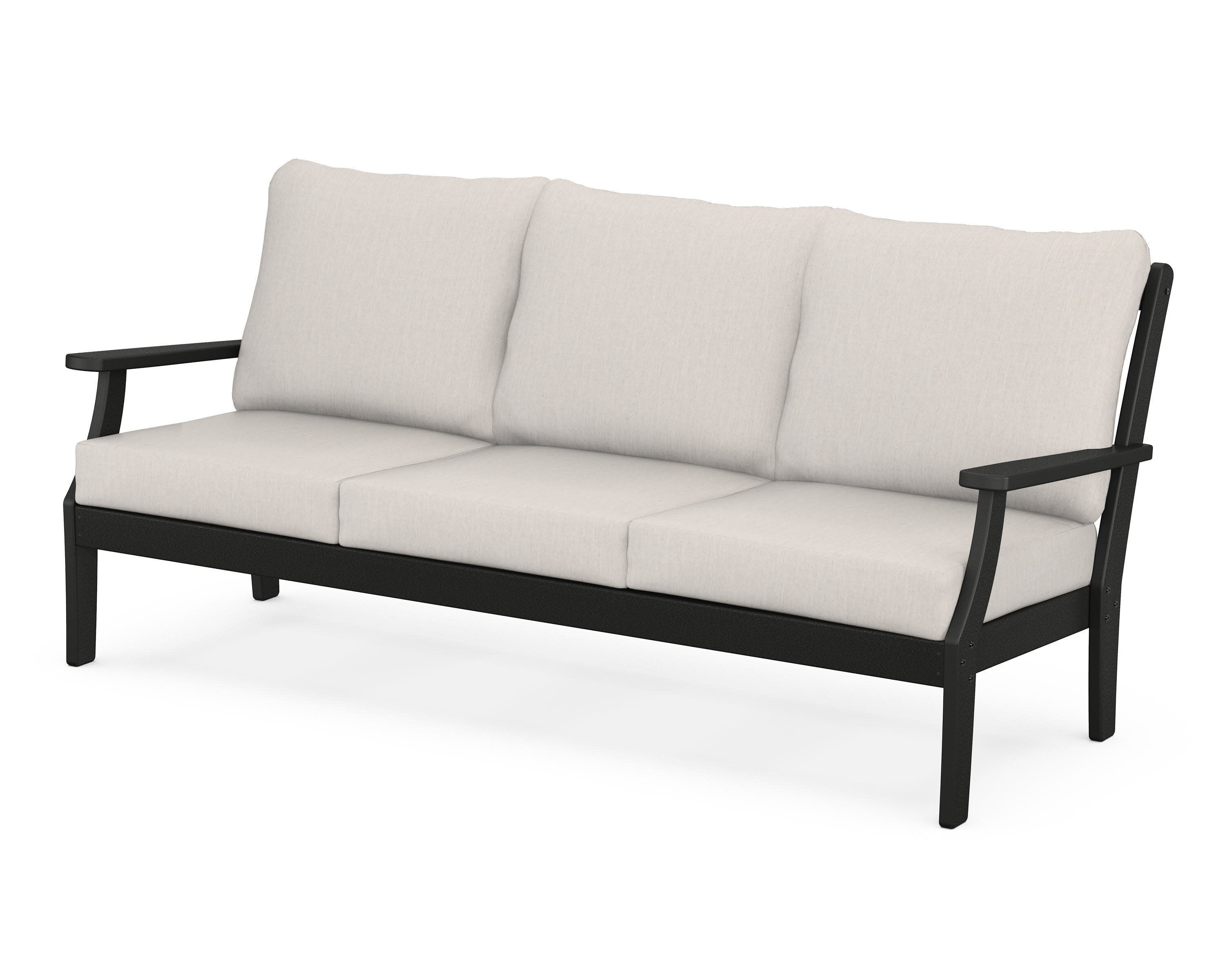 Braxton Deep Seating Sofa in Black / Cast Ash
