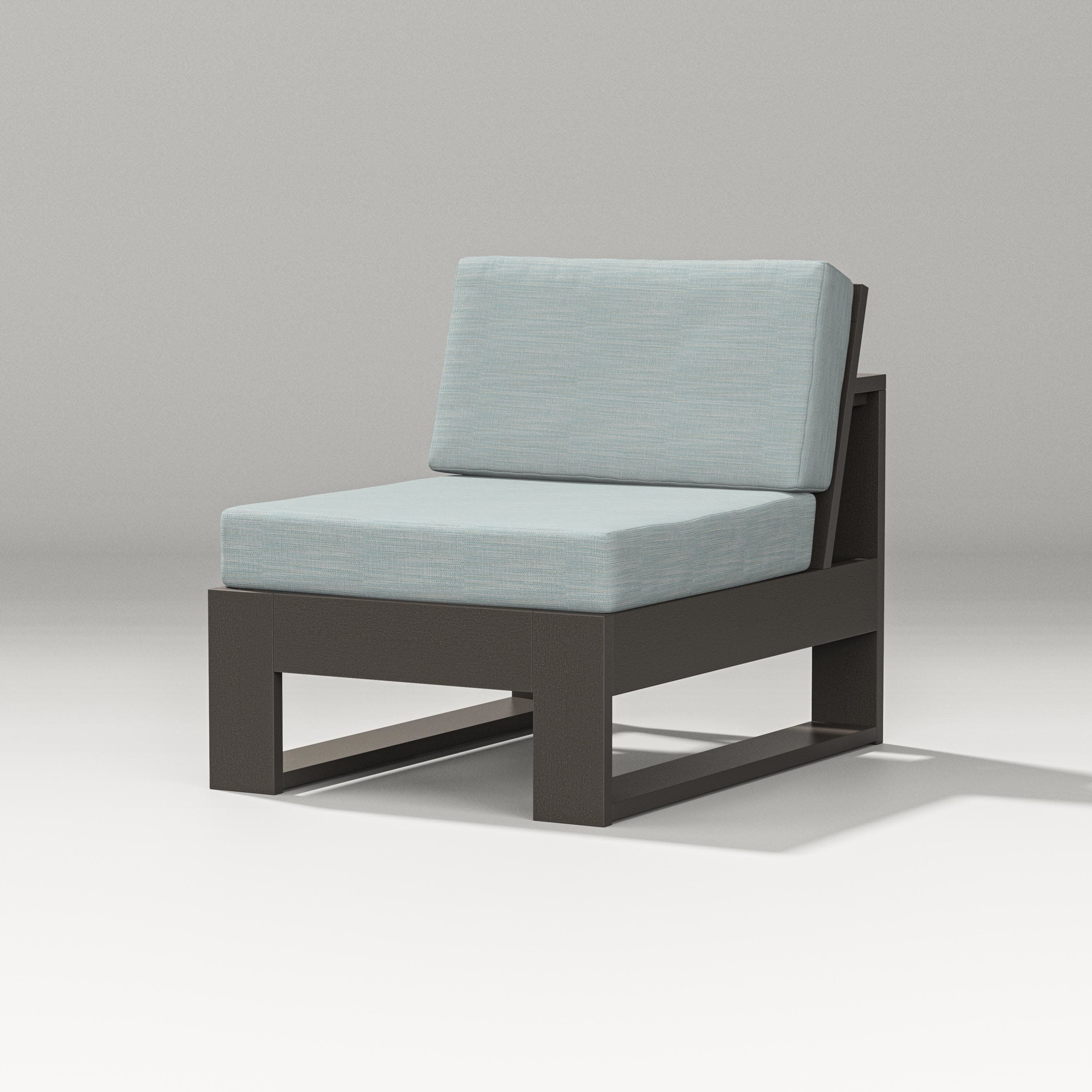Latitude Modular Armless Chair in Vintage Coffee / Soothe Mist