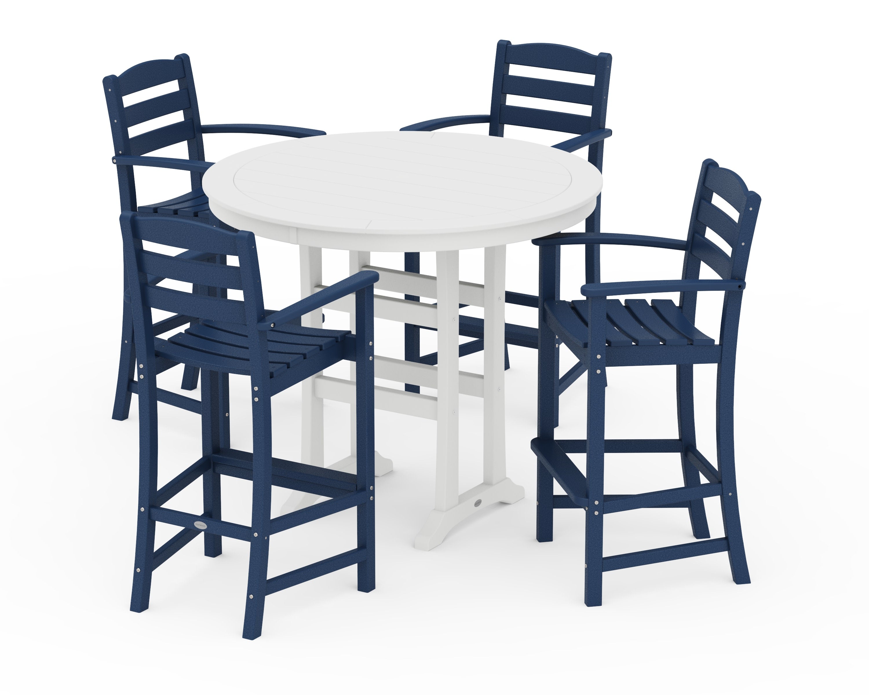 La Casa Caf 5-Piece Bar Dining Set in Navy / White
