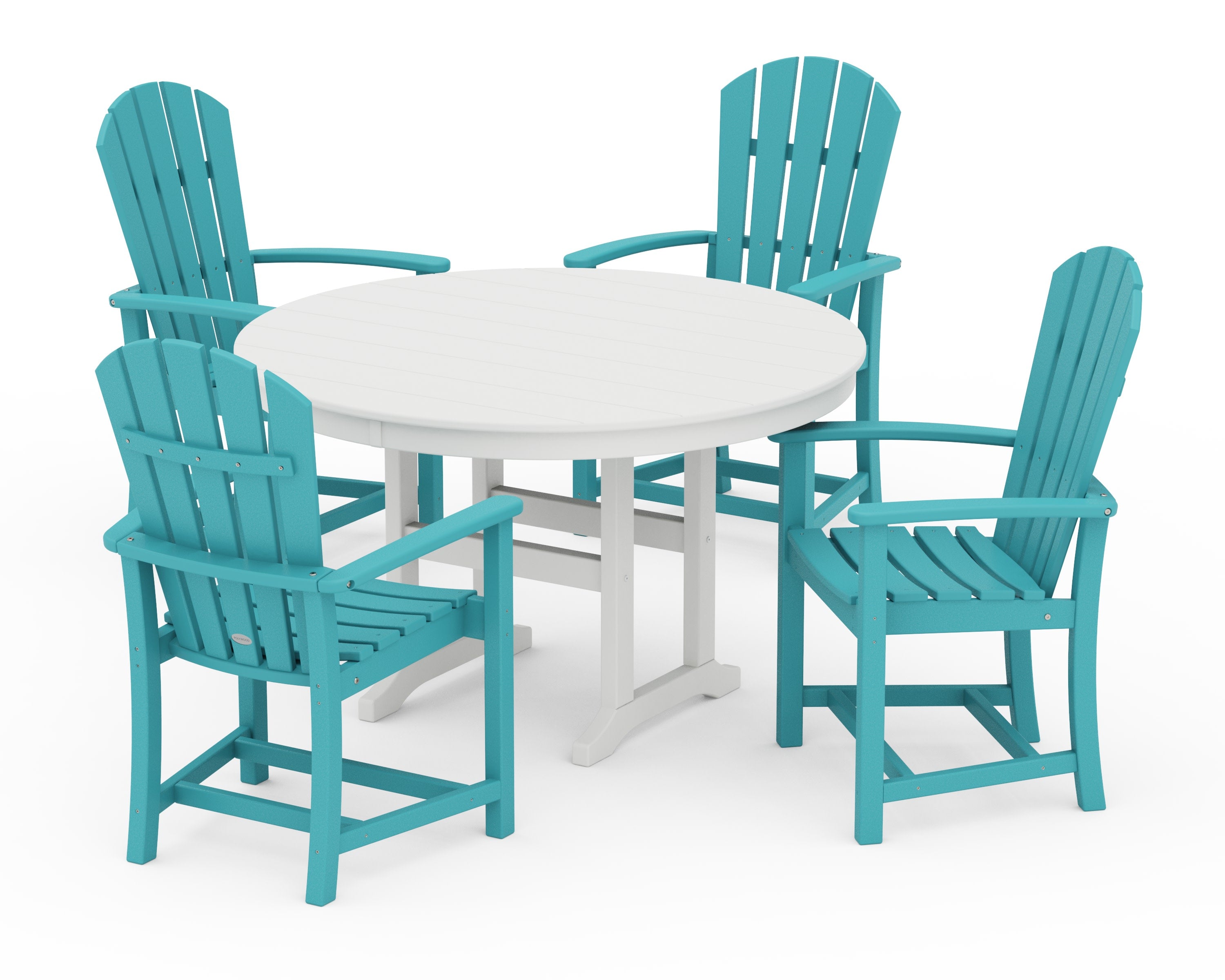 Palm Coast 5-Piece Round Farmhouse Dining Set in Aruba / White