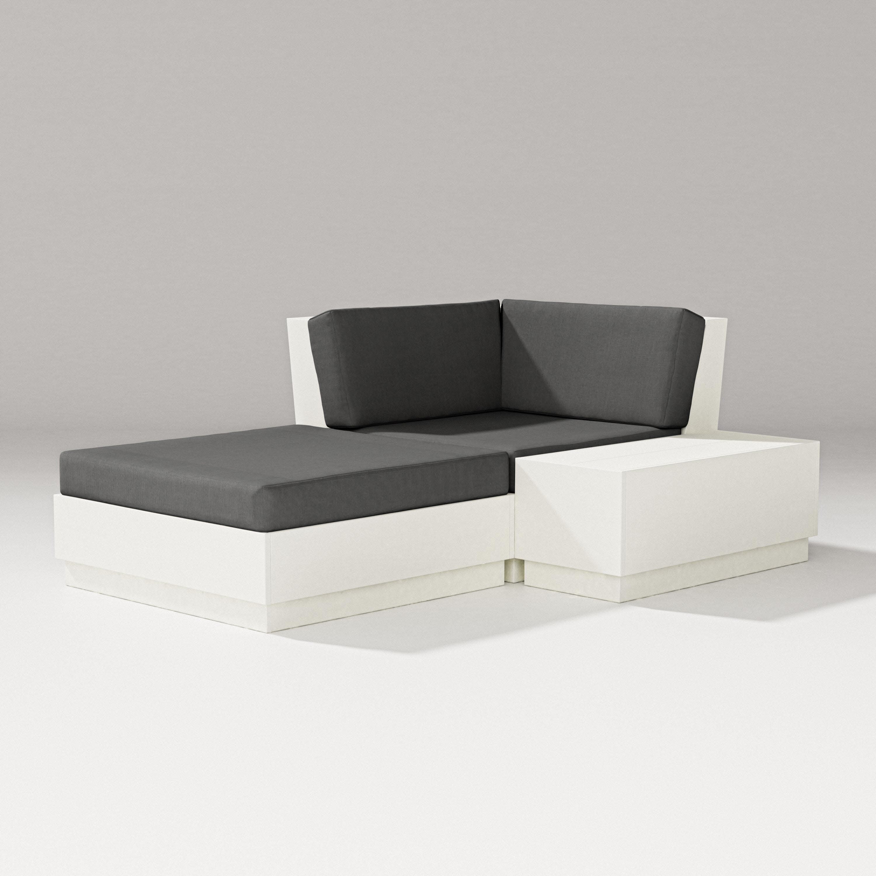 Elevate Corner Chaise in Vintage White / Spectrum Carbon