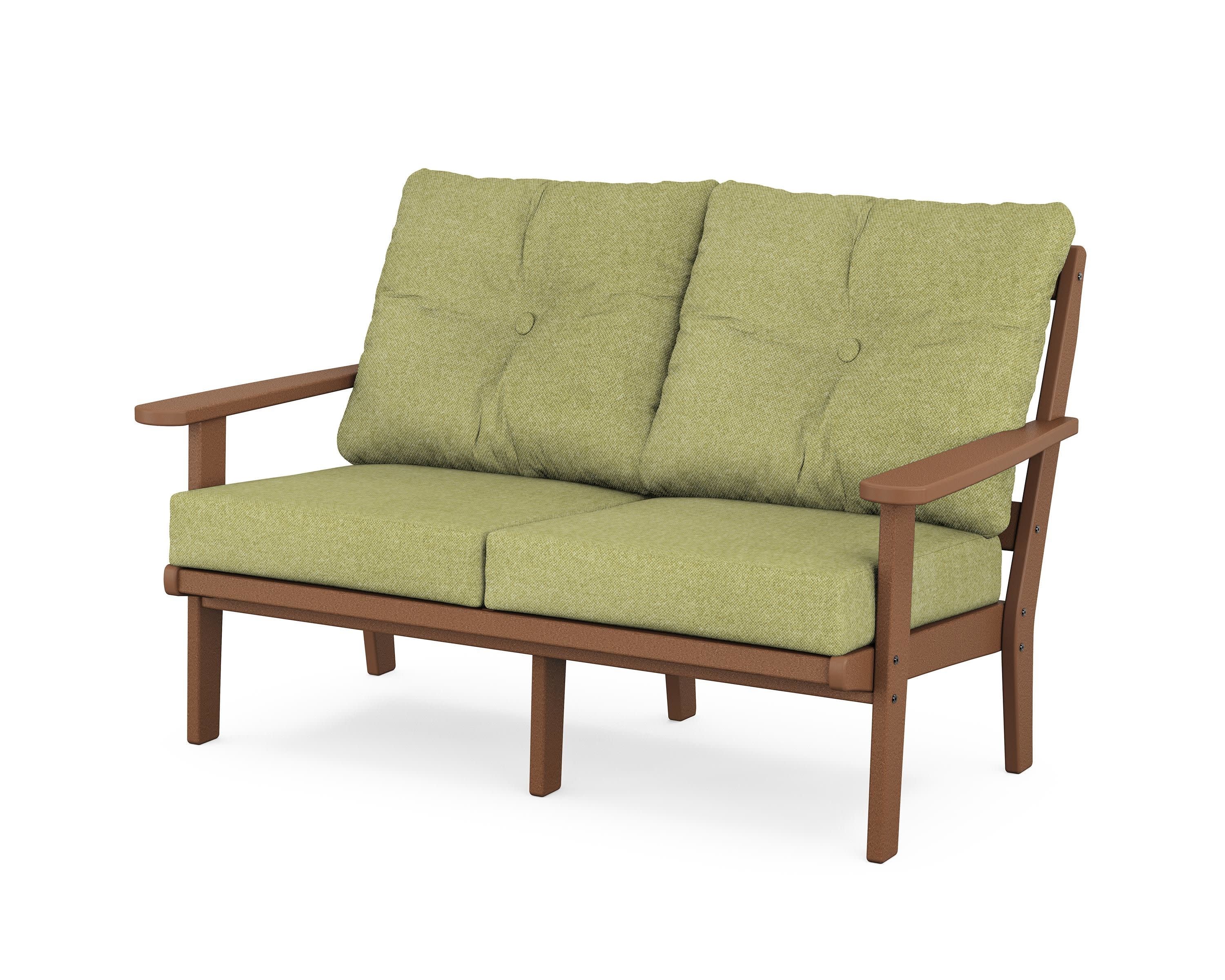 Mission Deep SeatingLoveseat in Teak / Chartreuse Boucle