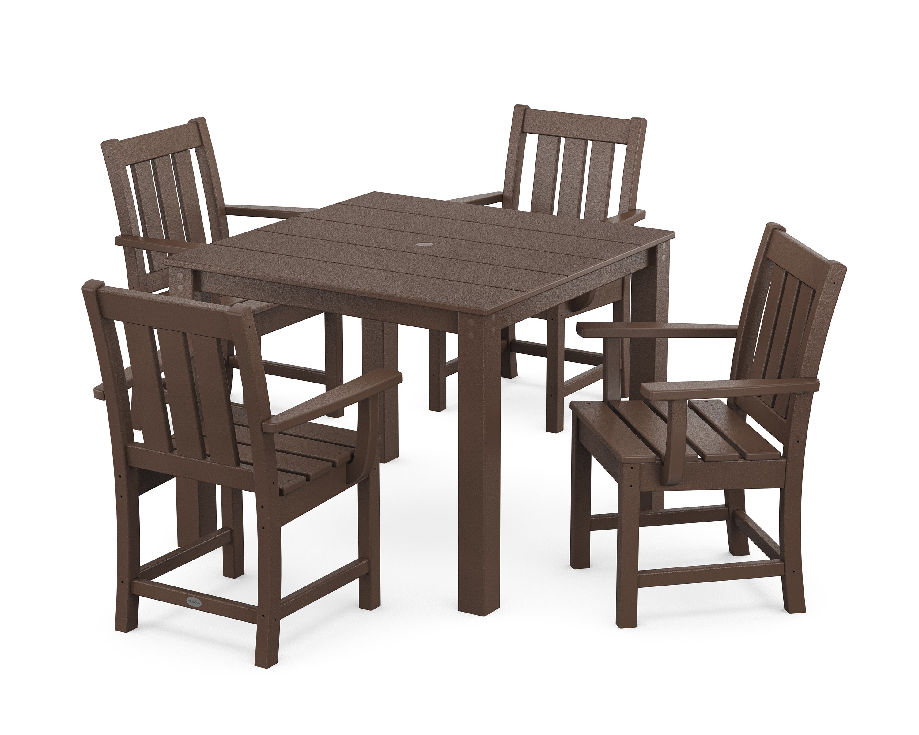 Oxford 5-Piece Parsons Dining Set in Mahogany