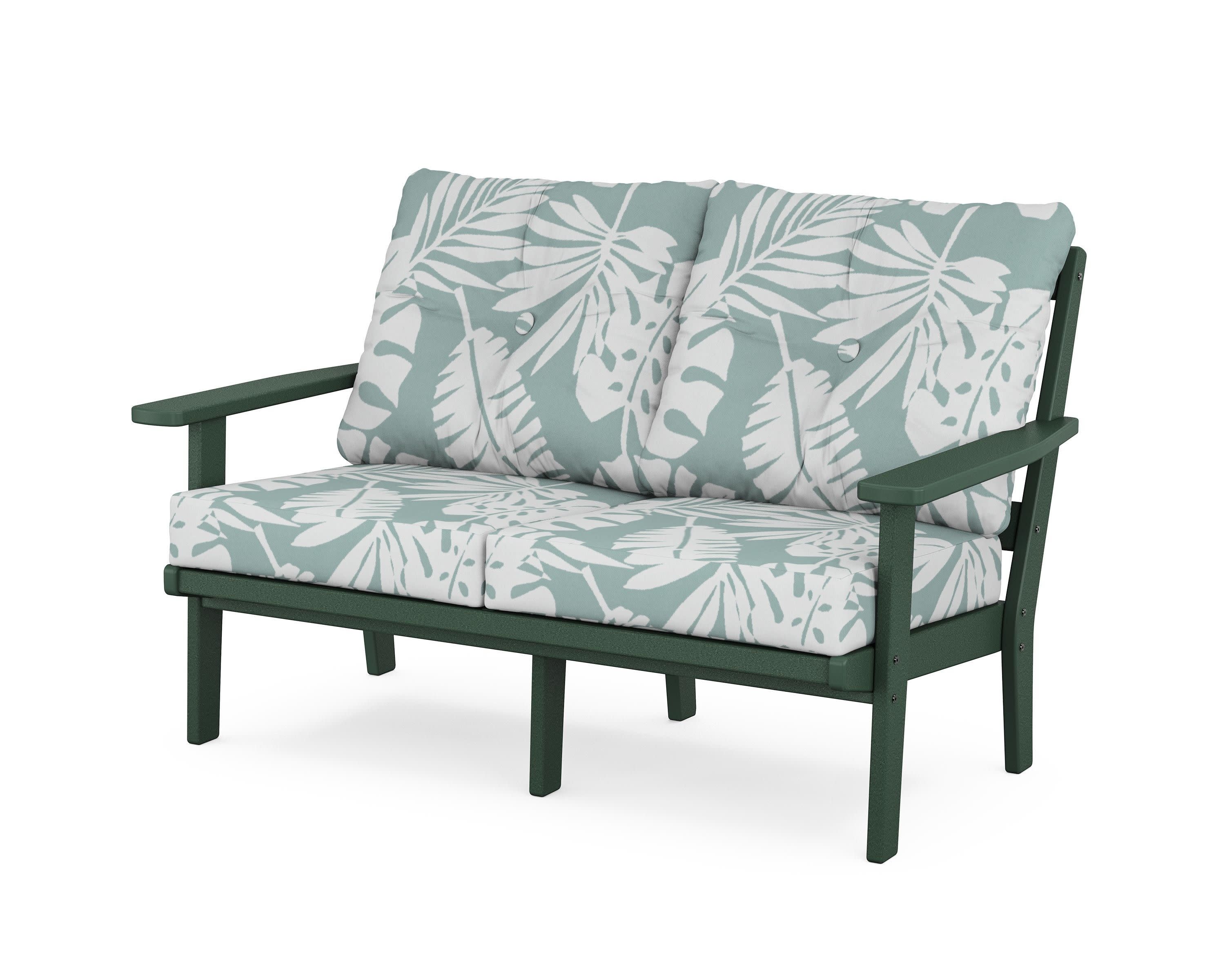 Oxford Deep SeatingLoveseat in Green / Leaf Glacier Spa