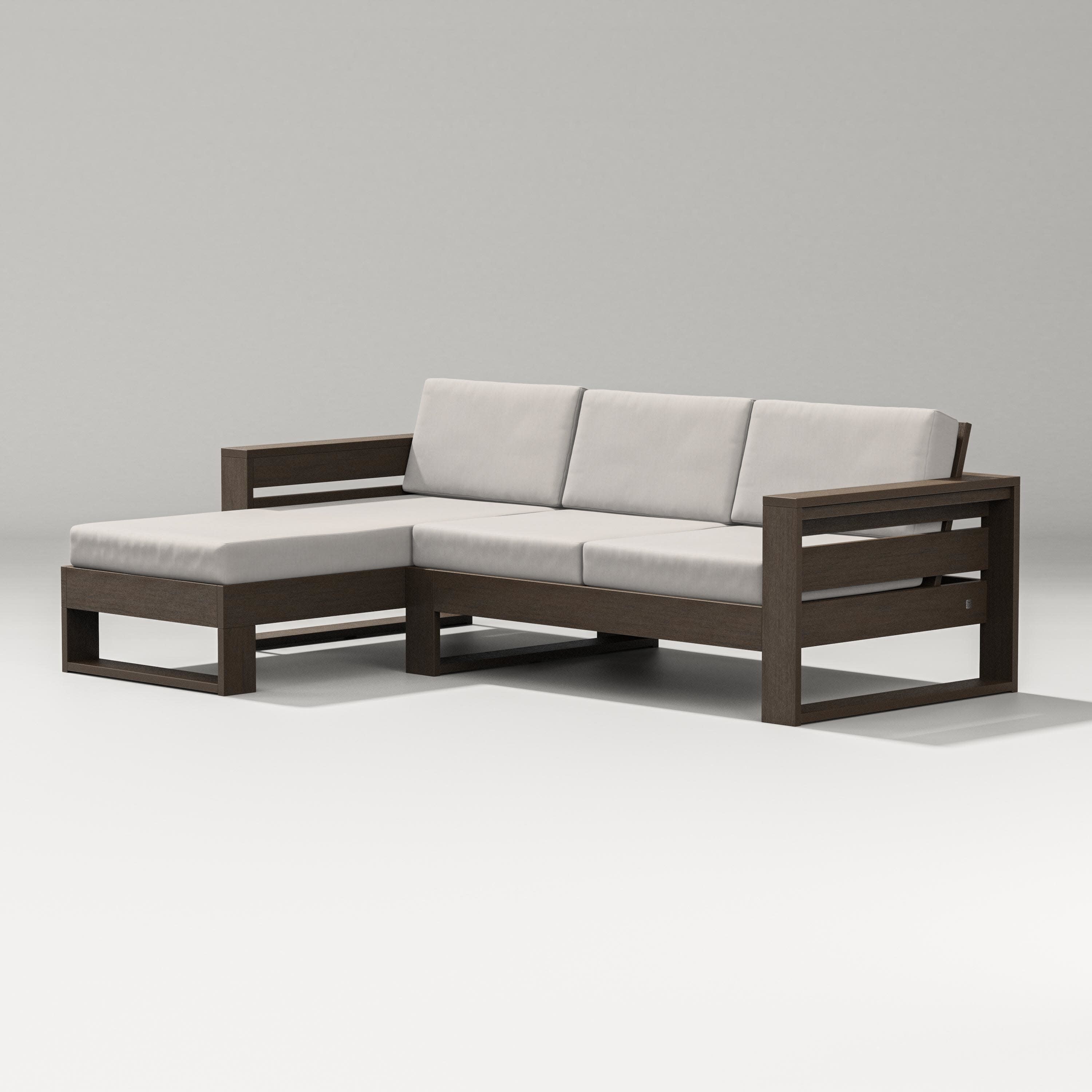 Latitude Left Chaise Sectional in Kona / Cast Ash