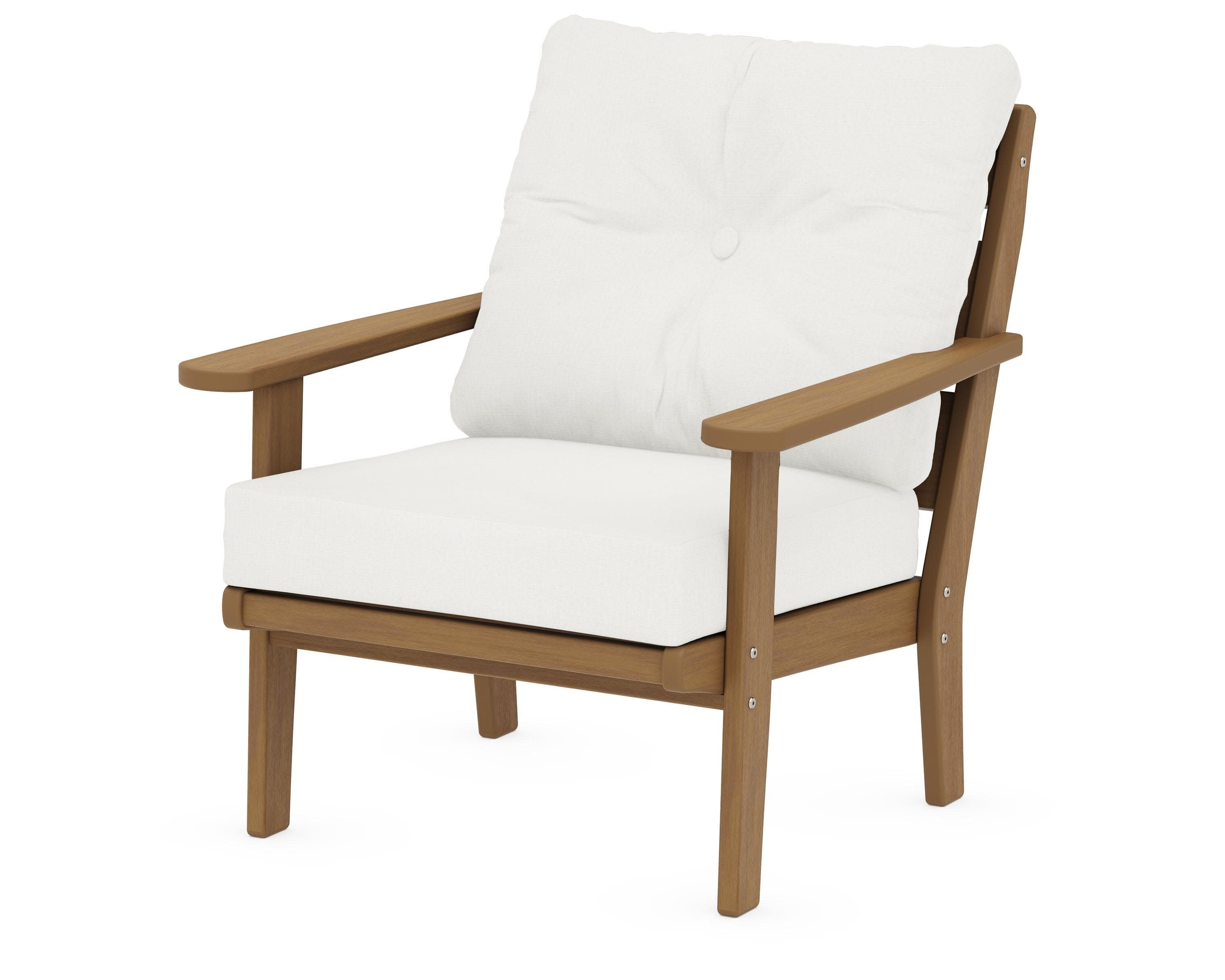 Lakeside Deep Seating Chair in Natural / Natural Linen