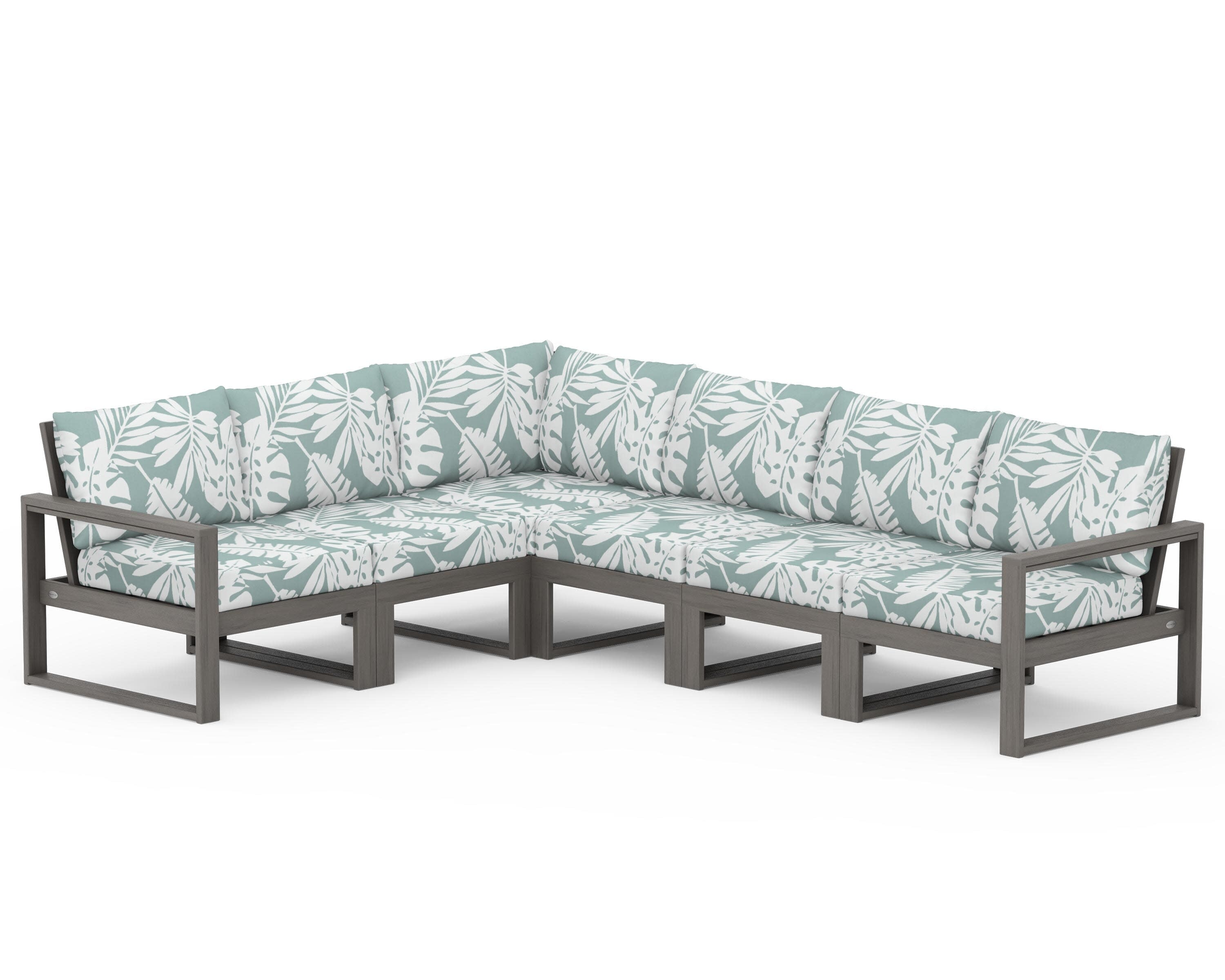 EDGE 6-Piece Modular Deep Seating Set in Driftwood / Leaf Glacier Spa