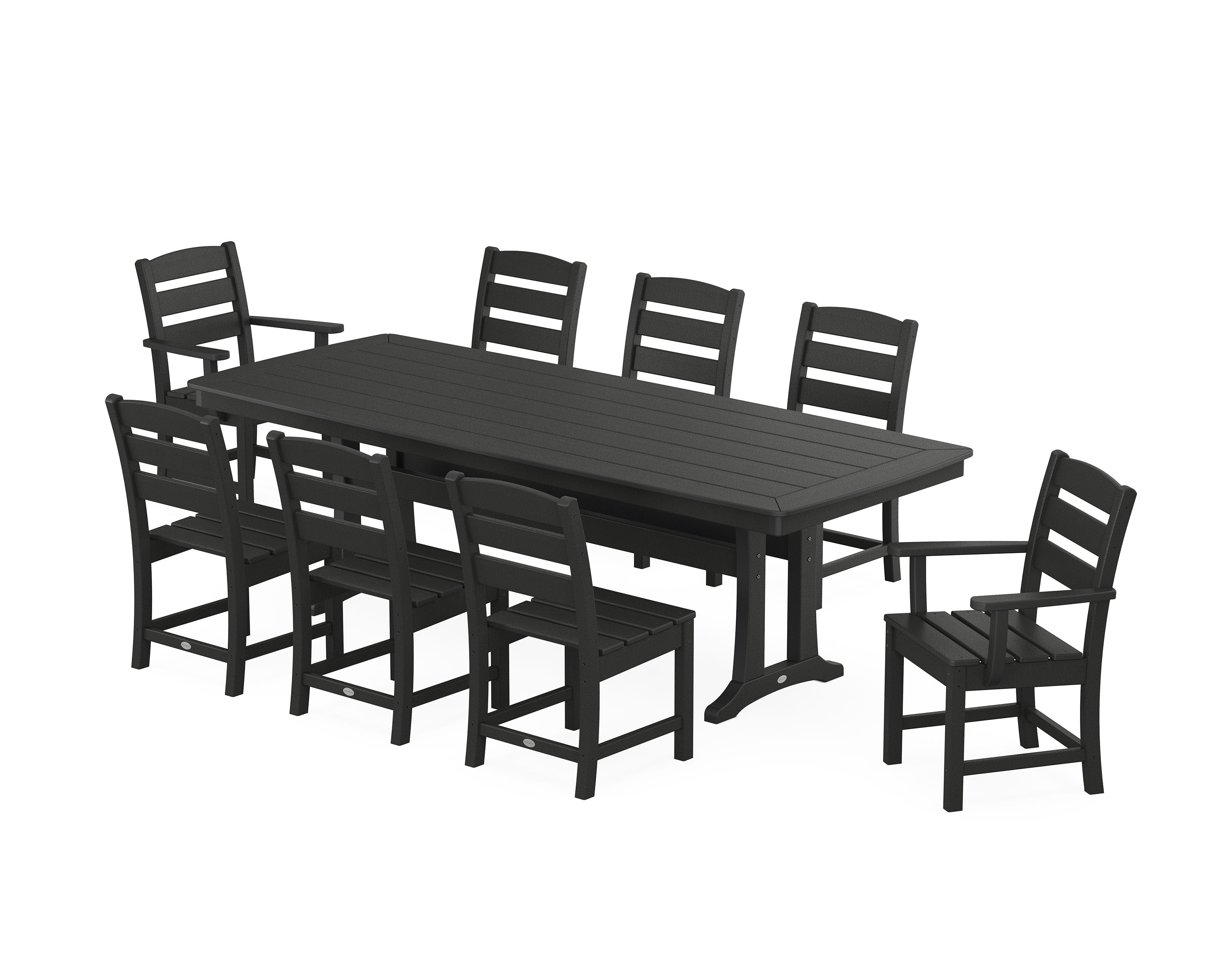 Lakeside 9-Piece Dining Set with Trestle Legs in Black