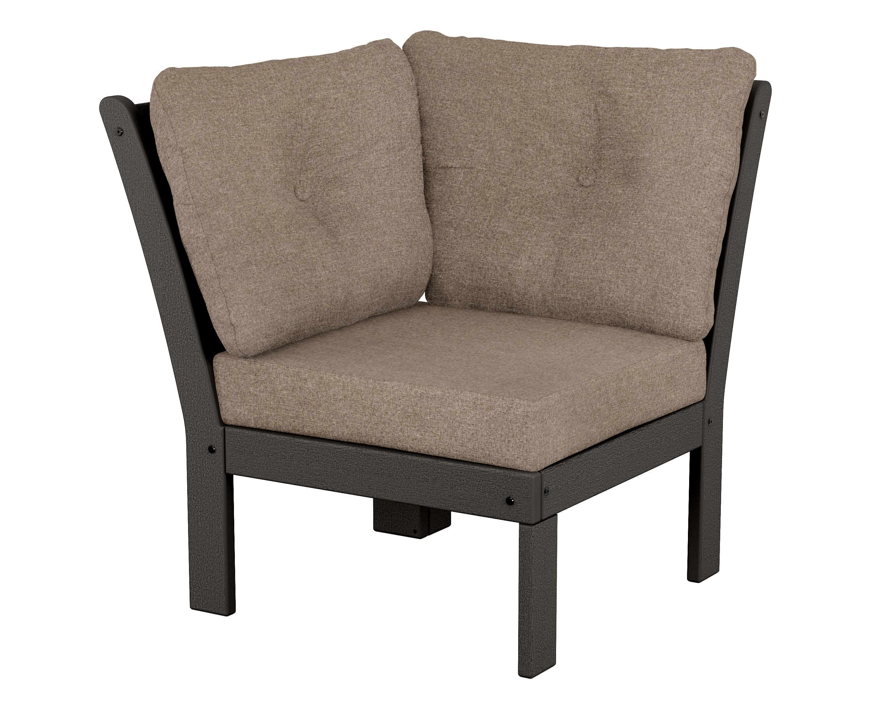 Vineyard Modular Corner Chair in Vintage Coffee / Spiced Burlap