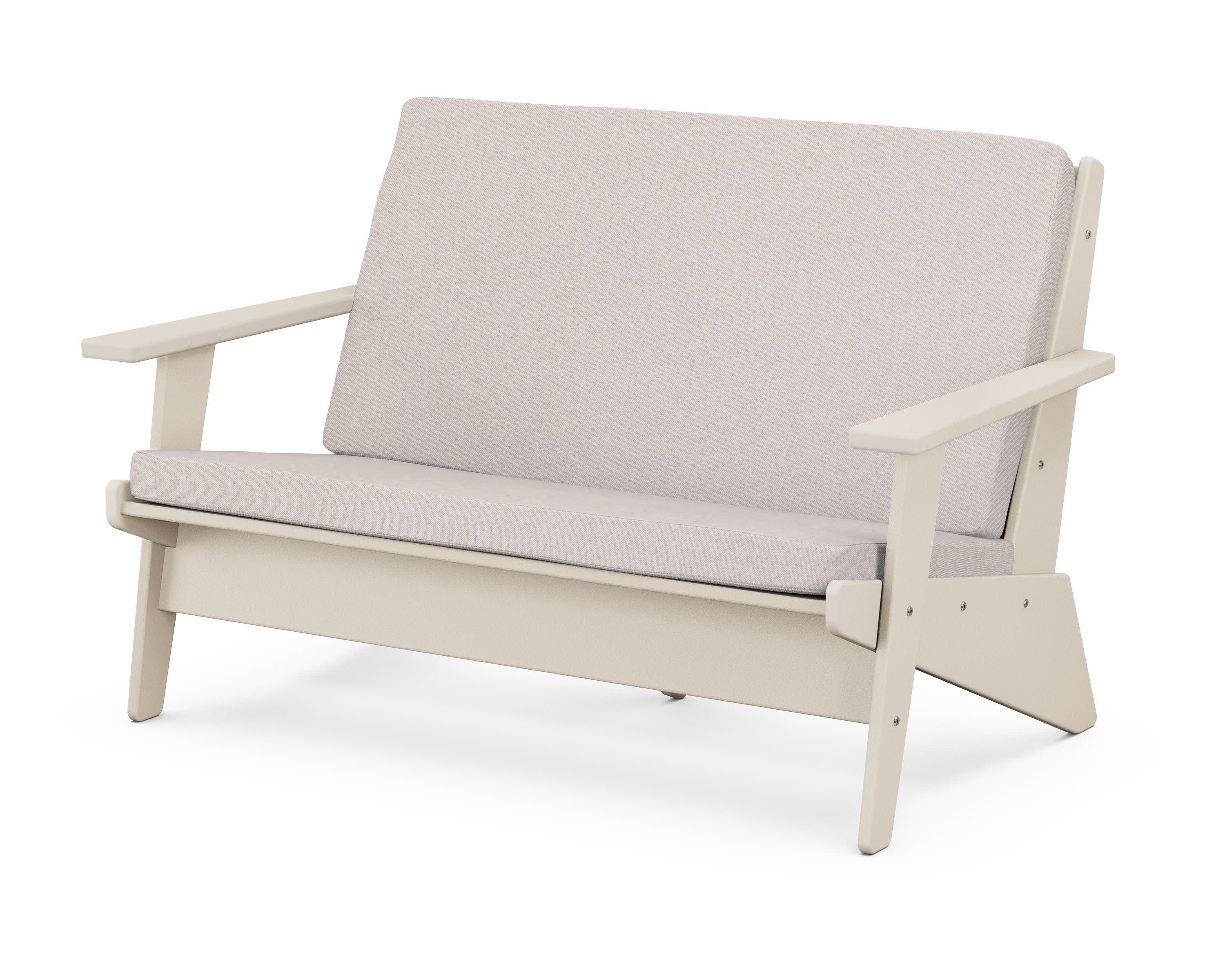 Riviera Modern Lounge Loveseat in Sand / Dune Burlap