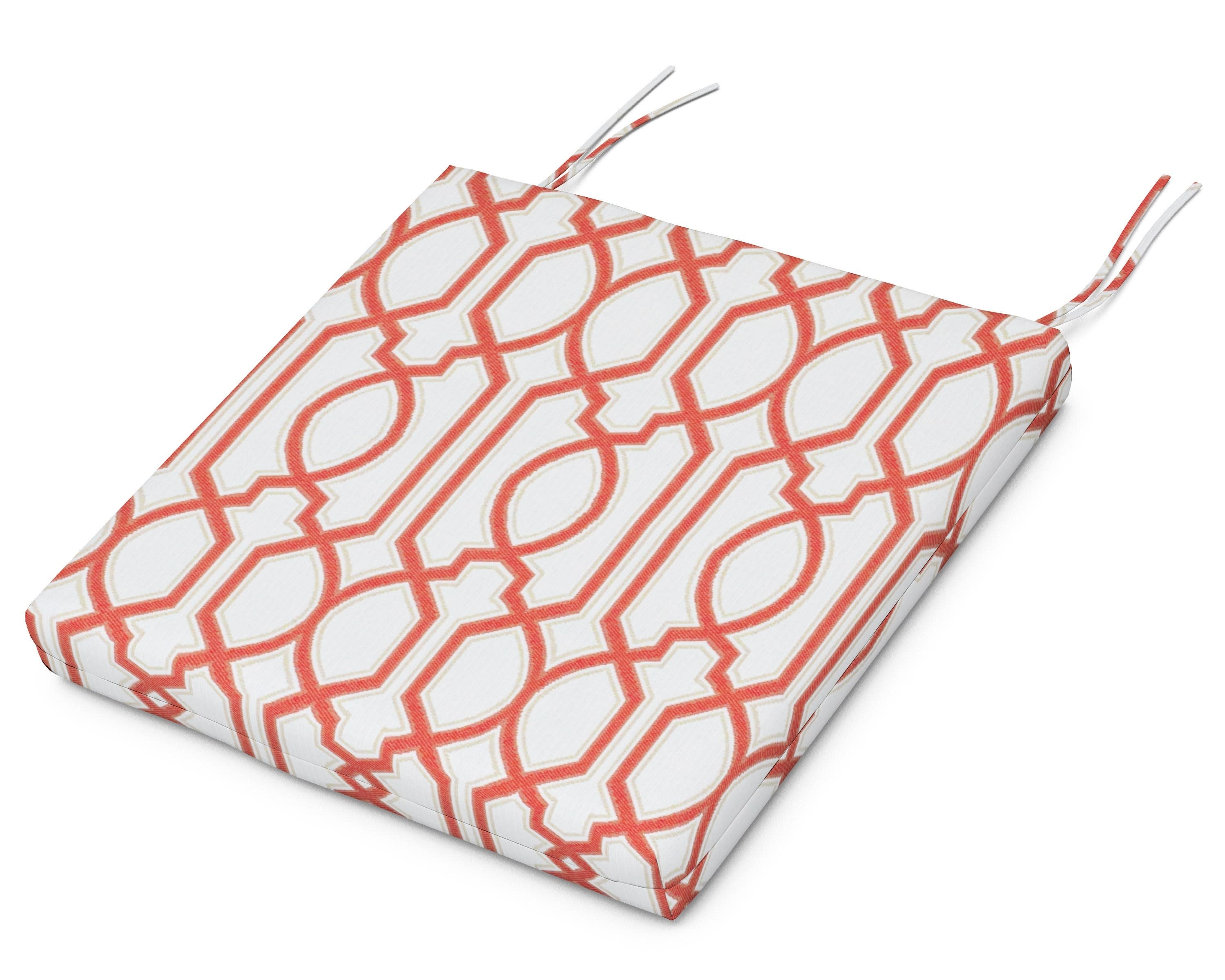 Classic Oversized Adirondack Seat Pad 17.5"D x 22.25"W x 2.5"H in Chelsey Trellis Coral