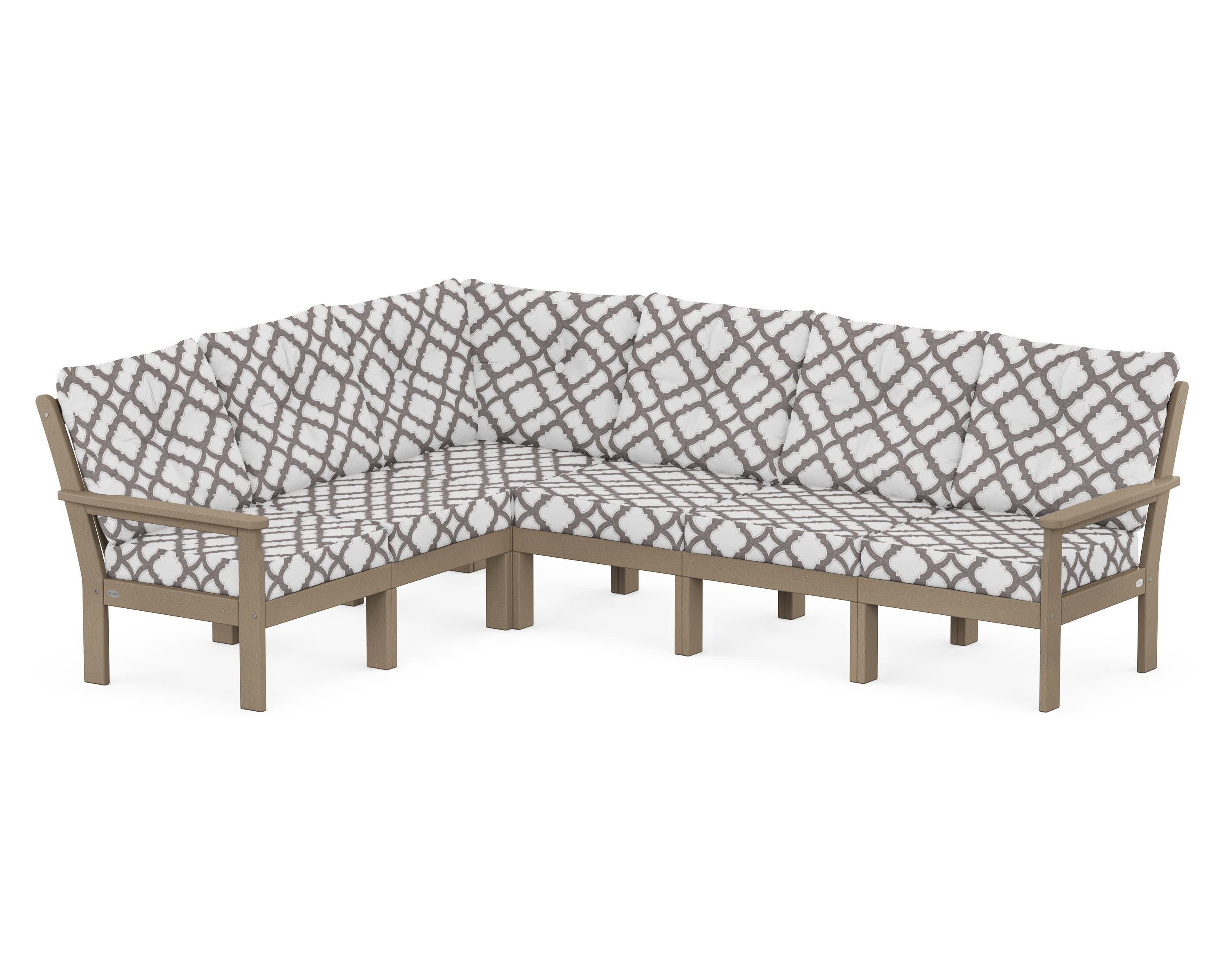 Vineyard 6-Piece Sectional in Vintage Sahara / Trellis Grey Mist