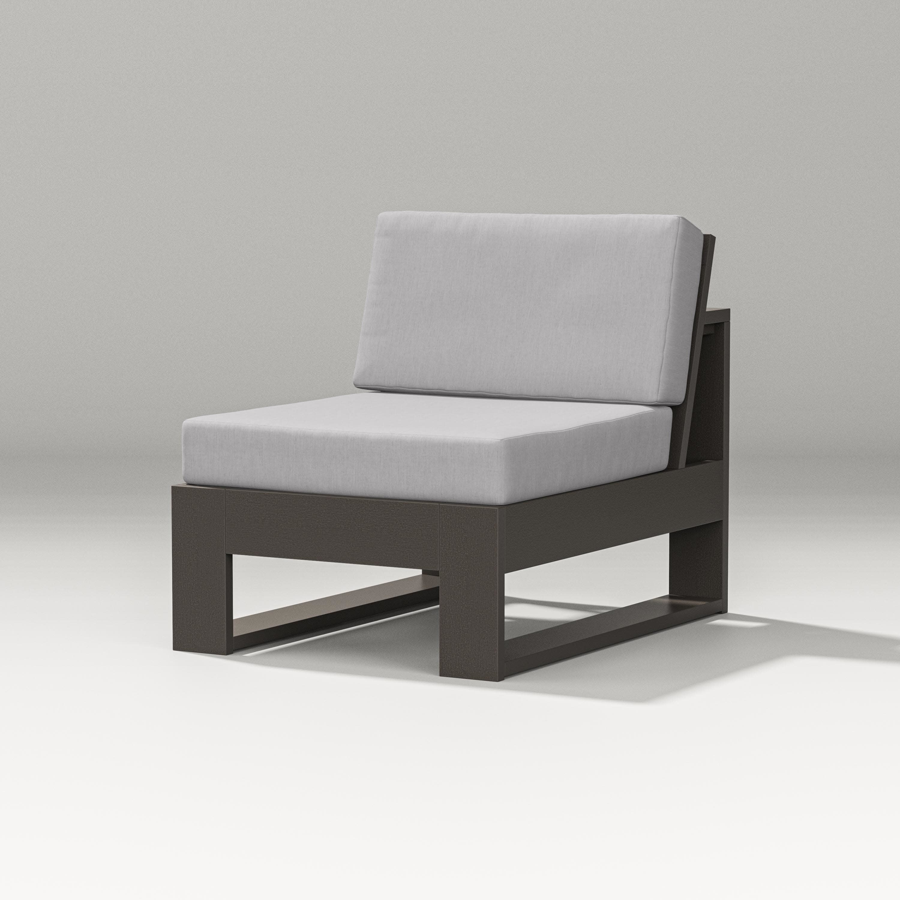 Latitude Modular Armless Chair in Vintage Coffee / Granite