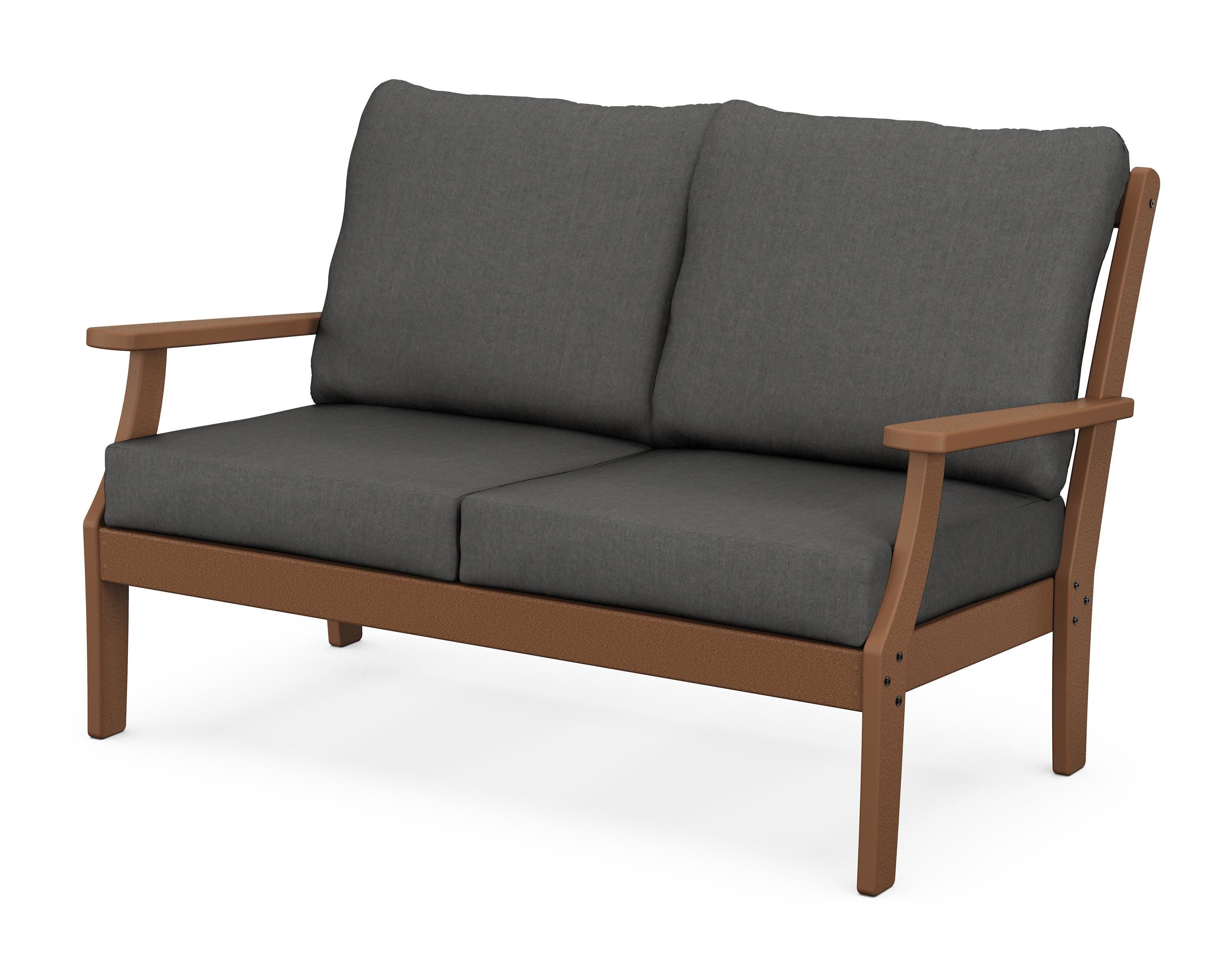 Braxton Deep Seating Loveseat in Teak / Spectrum Carbon