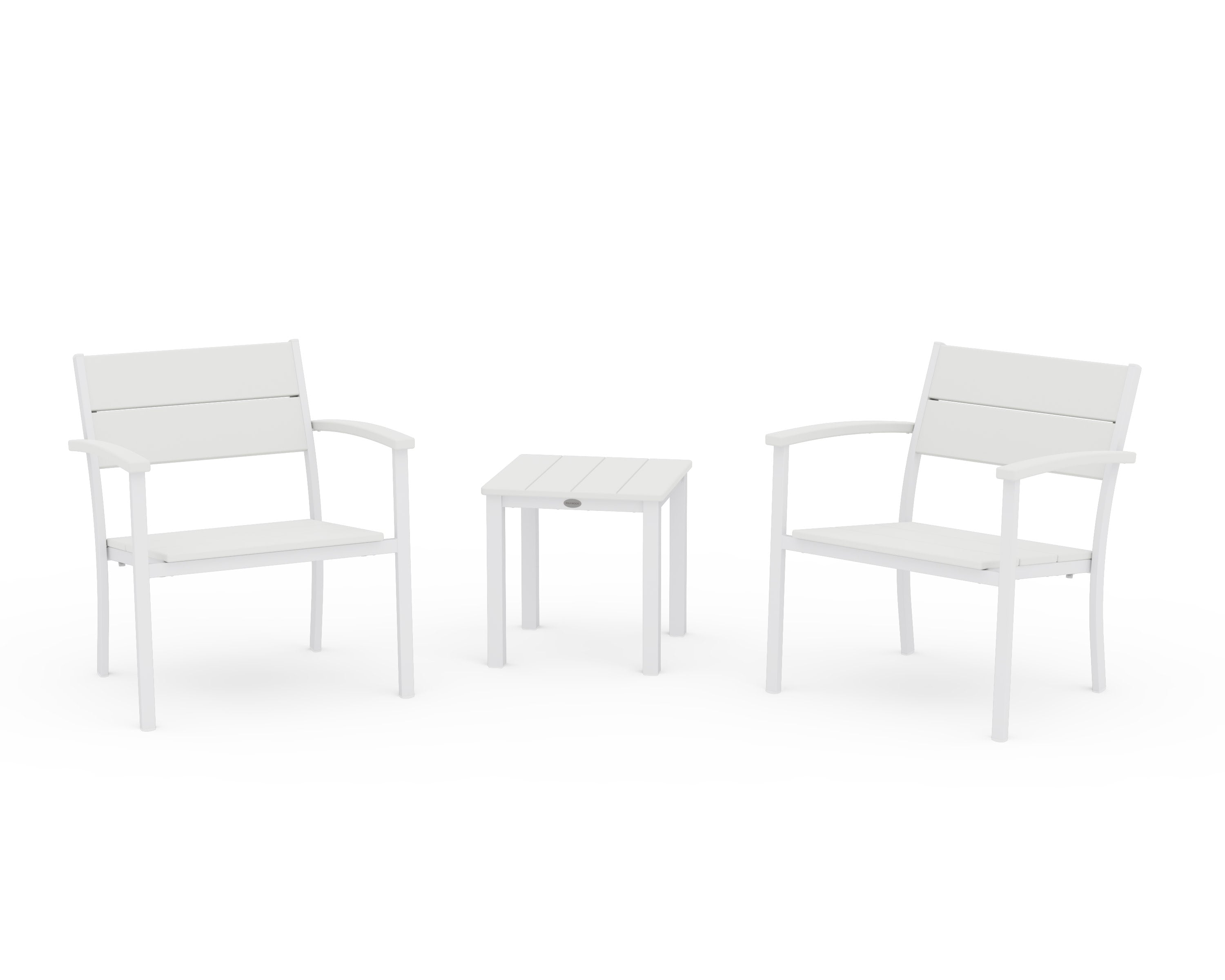Main Street 3-Piece Lounge Chair Set in White / Vintage White