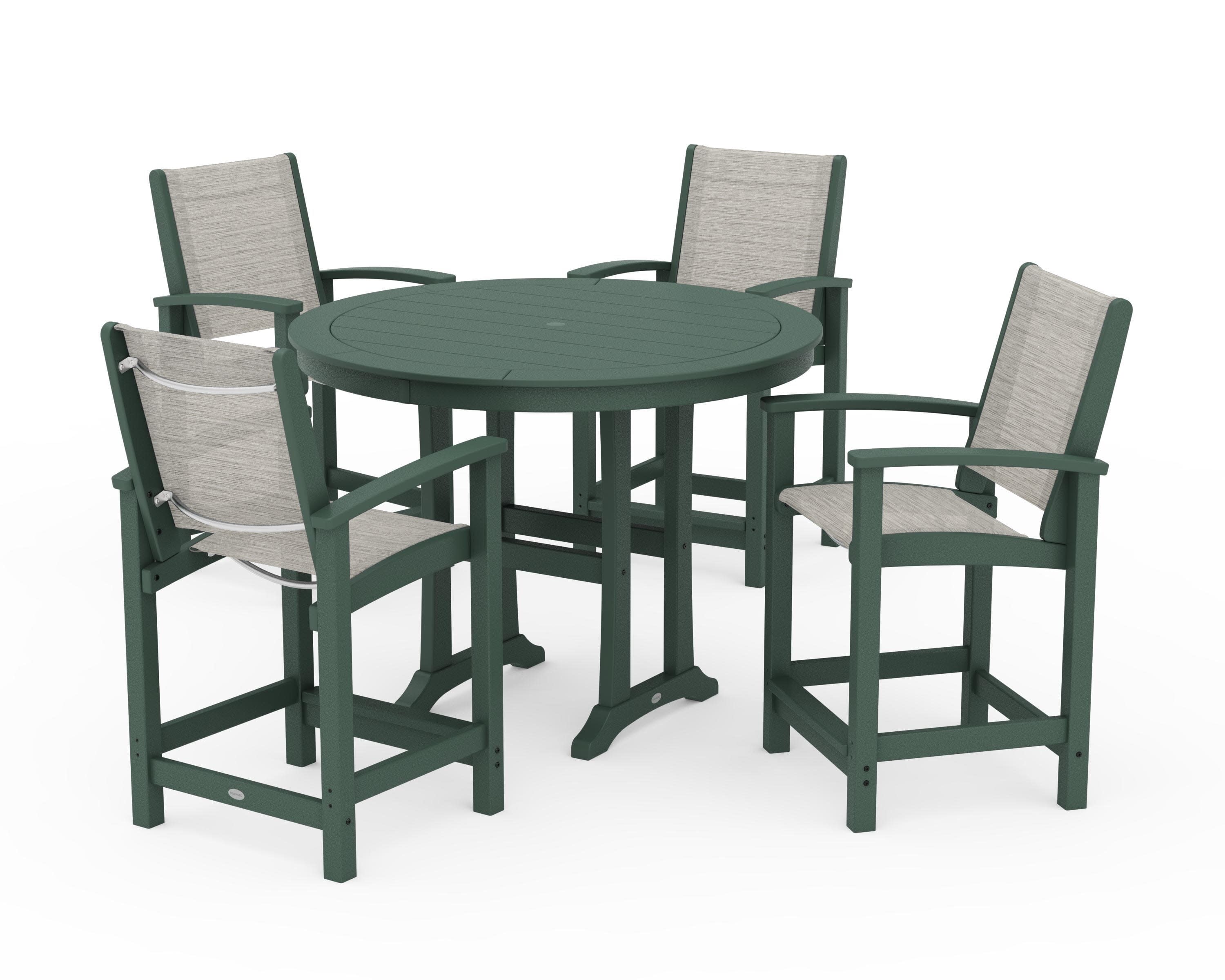 Coastal 5-Piece Counter Set in Green / Birch Sling