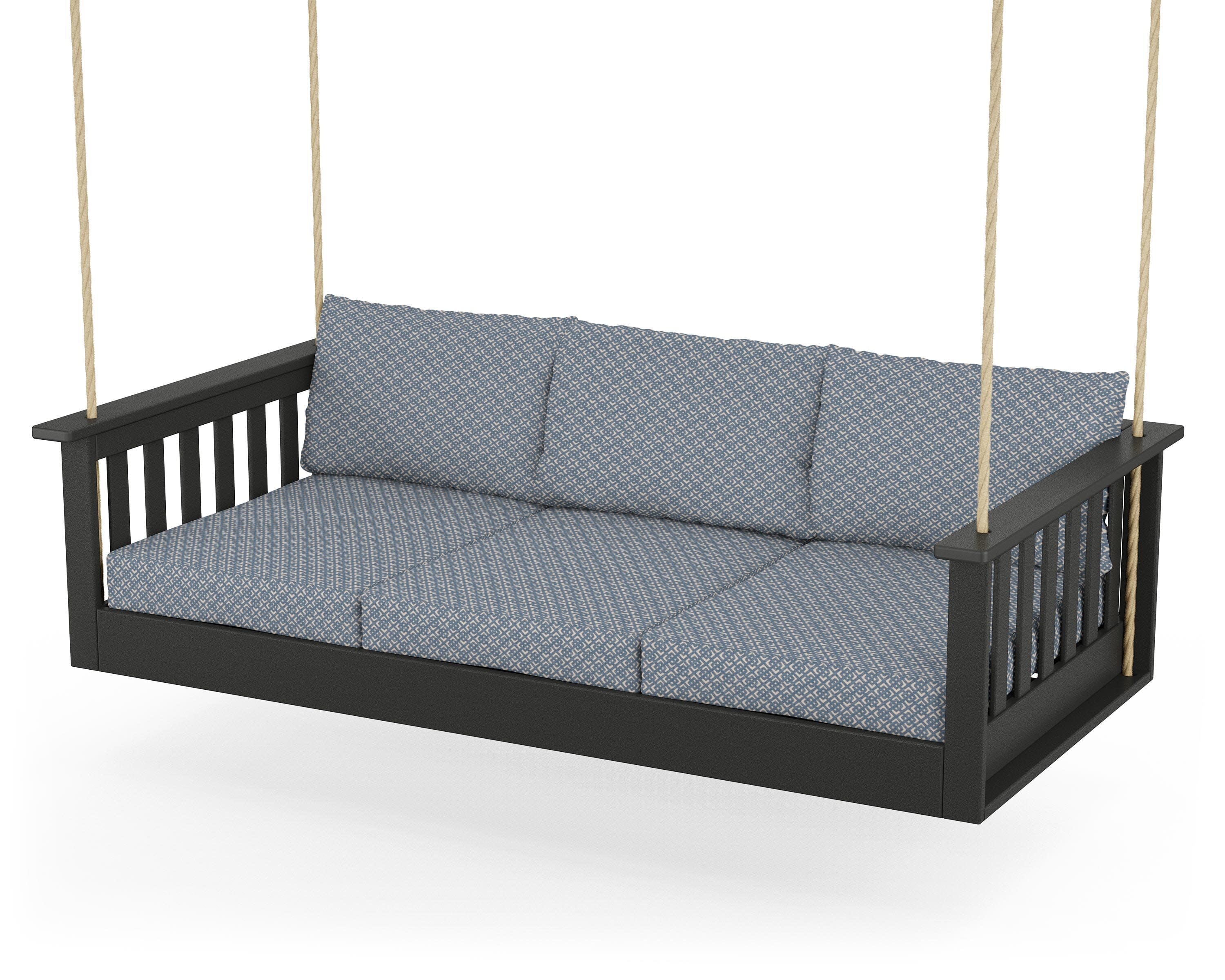 Vineyard Daybed Swing in Black / Hopscotch