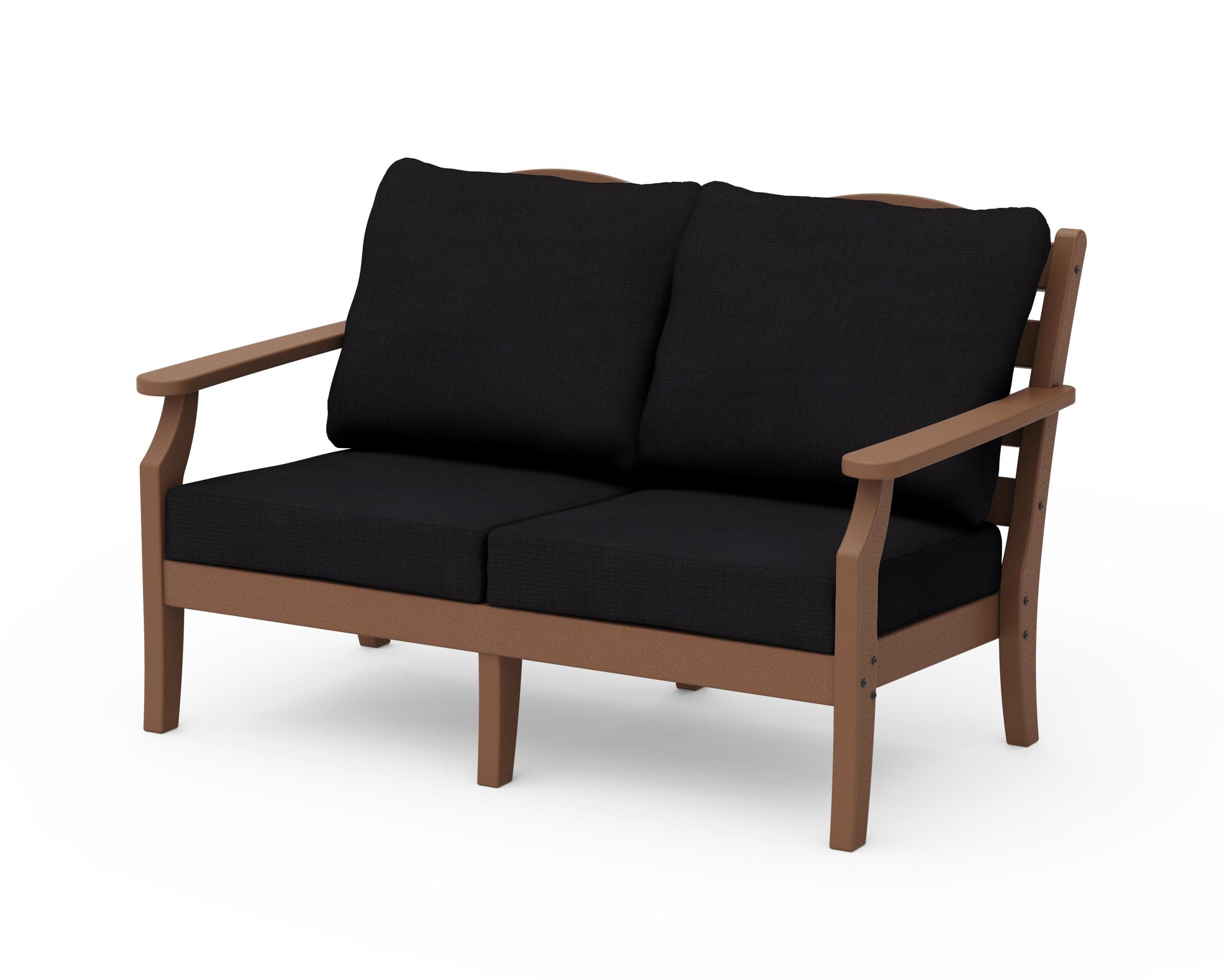 Savannah Deep Seating Loveseat in Teak / Midnight Linen