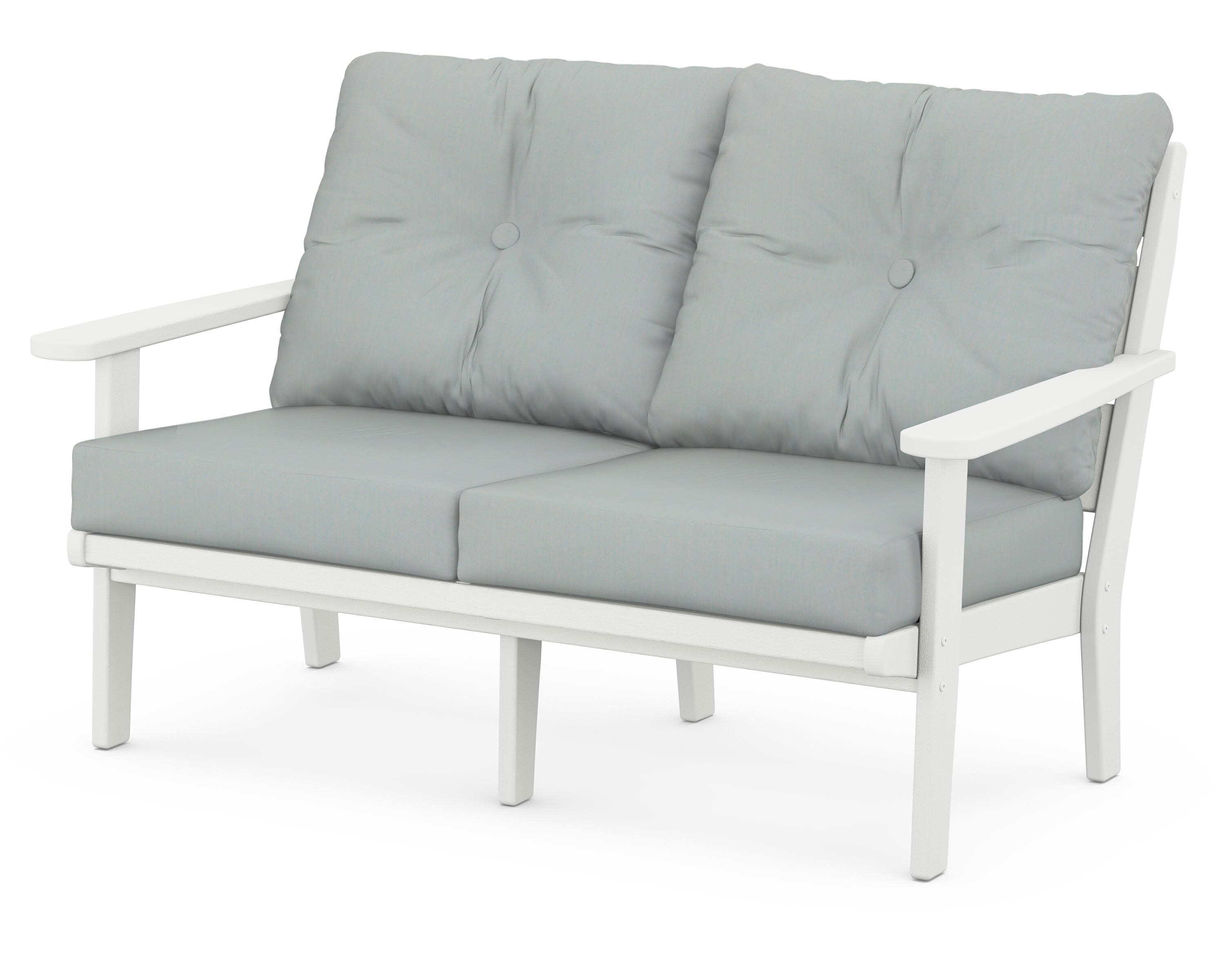 Lakeside Deep Seating Loveseat in Vintage White / Spa