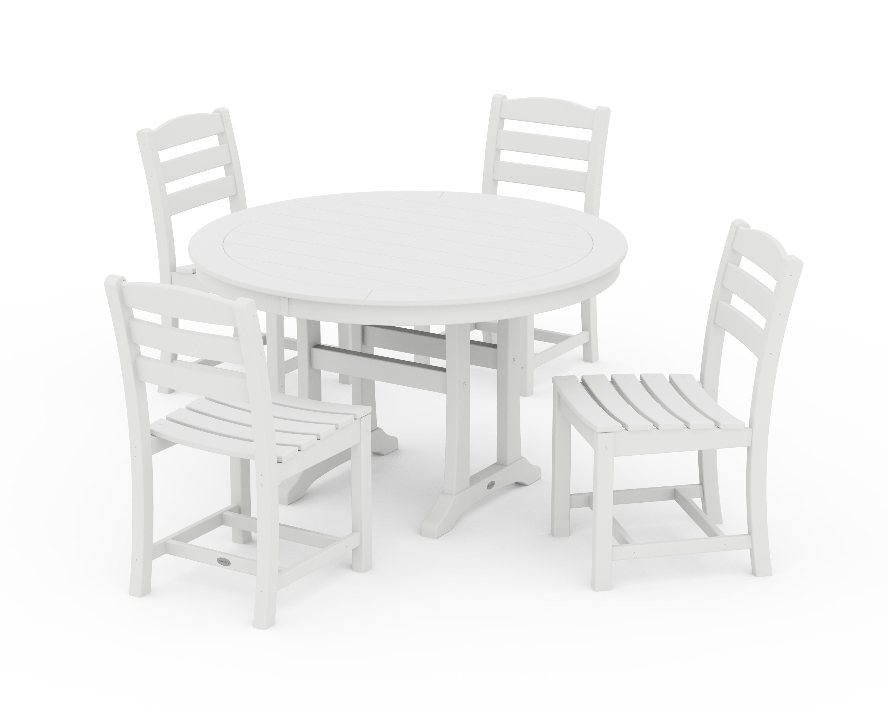 La Casa Caf 5-Piece Side Chair Dining Set in White