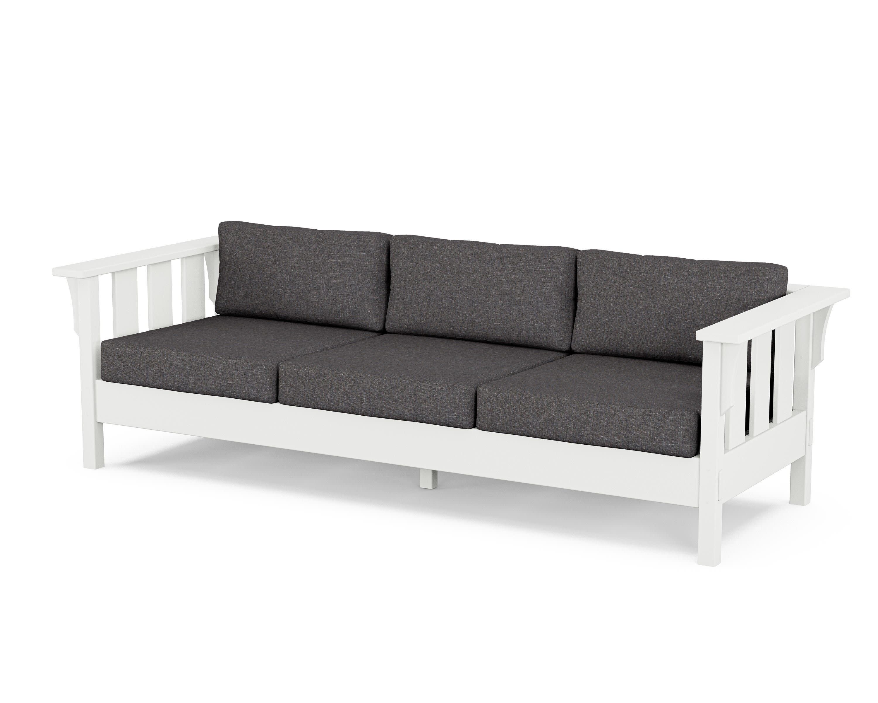 Acadia Deep Seating Sofa in White / Ash Charcoal