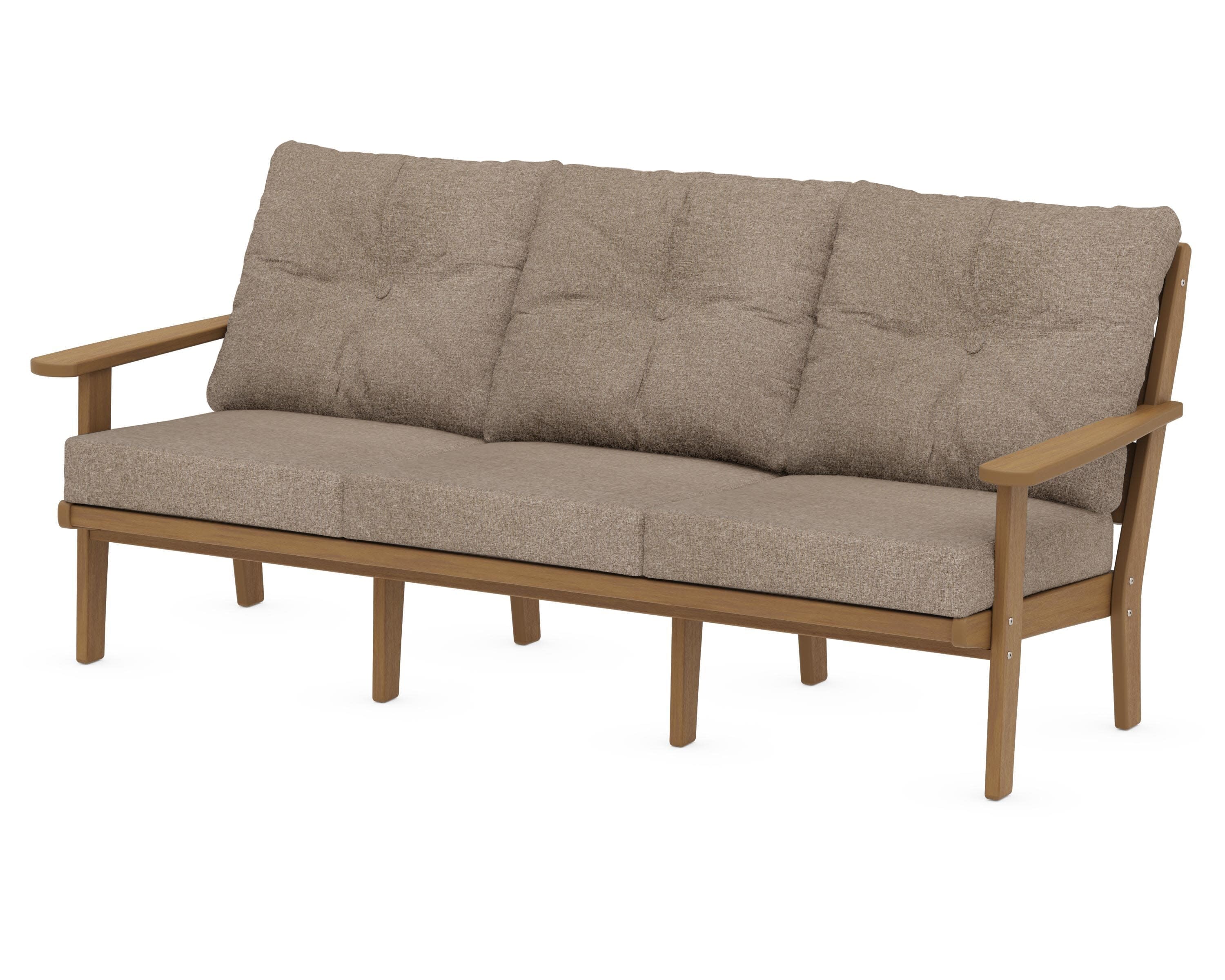 Lakeside Deep Seating Sofa in Natural / Spiced Burlap