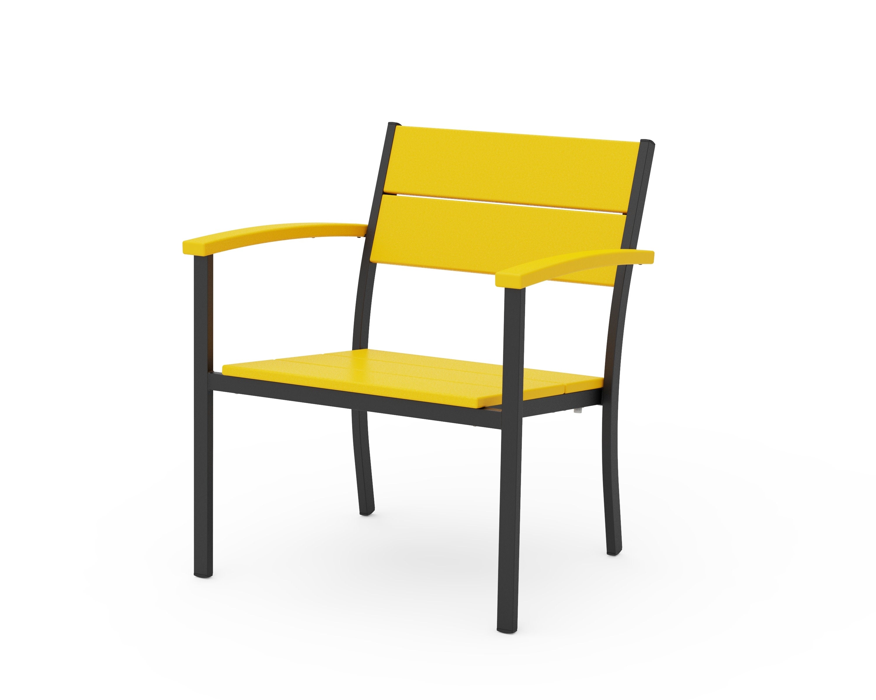 Main Street Stacking Lounge Arm Chair in Black / Lemon