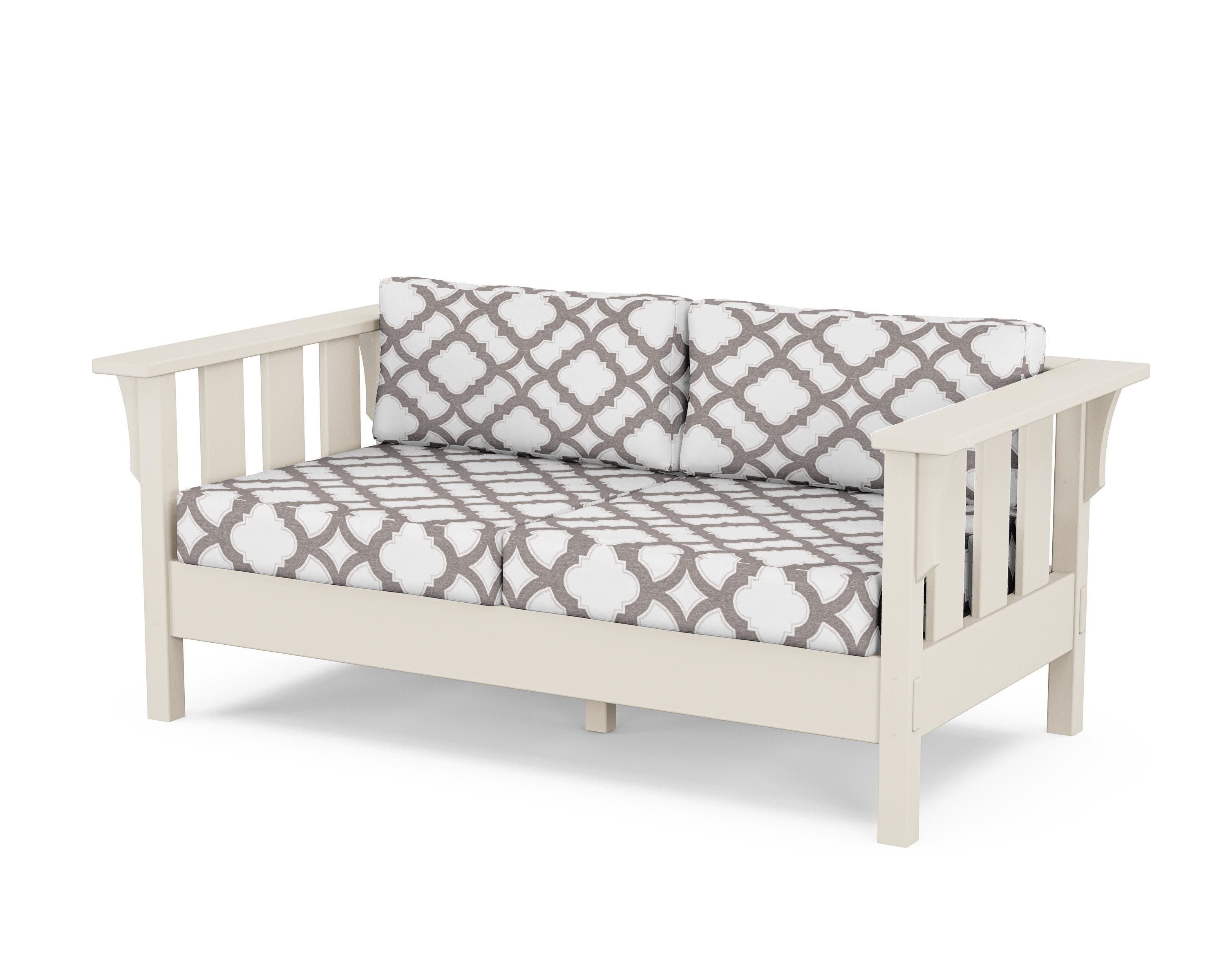 Acadia Deep Seating Loveseat in Sand / Trellis Grey Mist