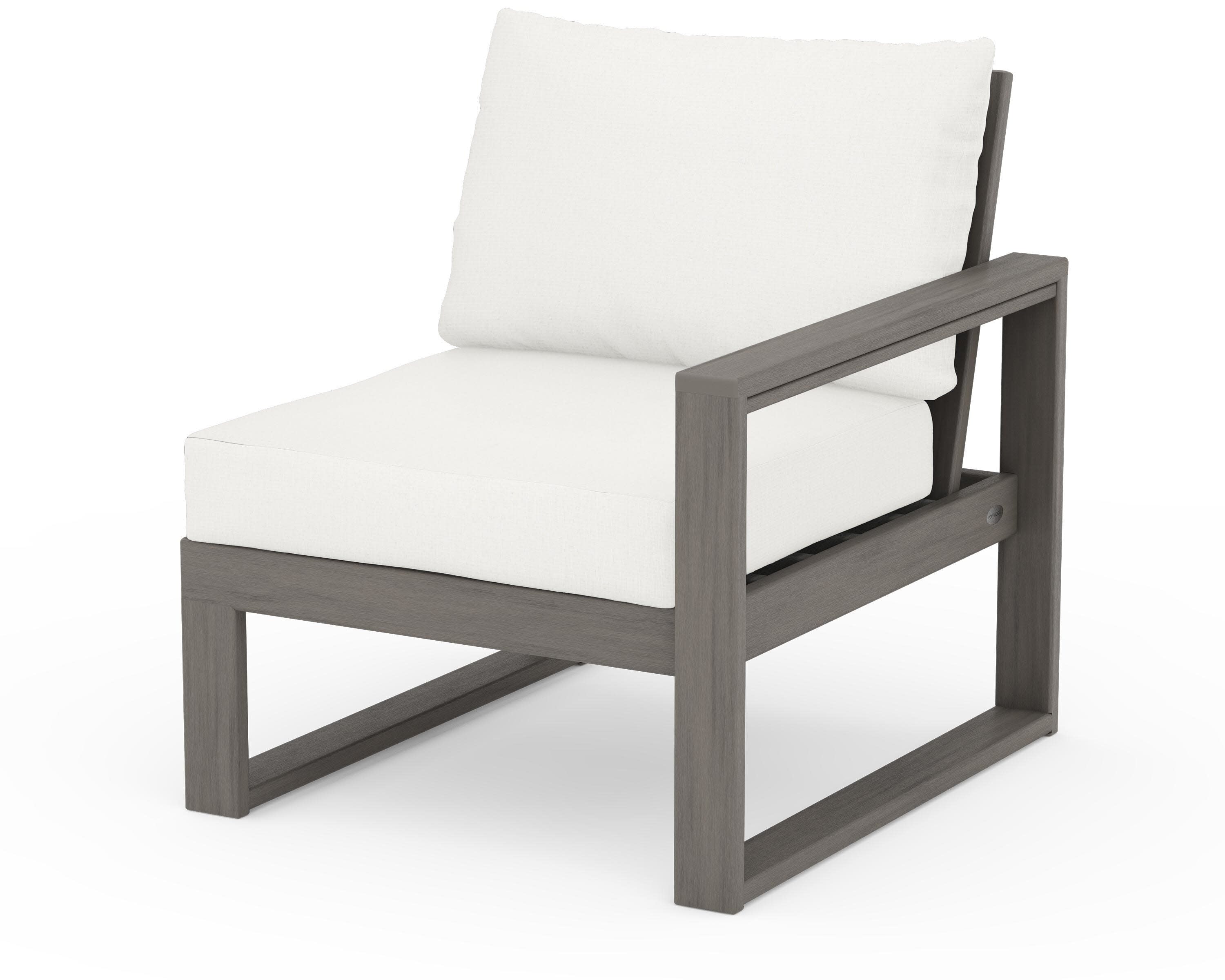 EDGE Modular Right Arm Chair in Driftwood / Natural Linen