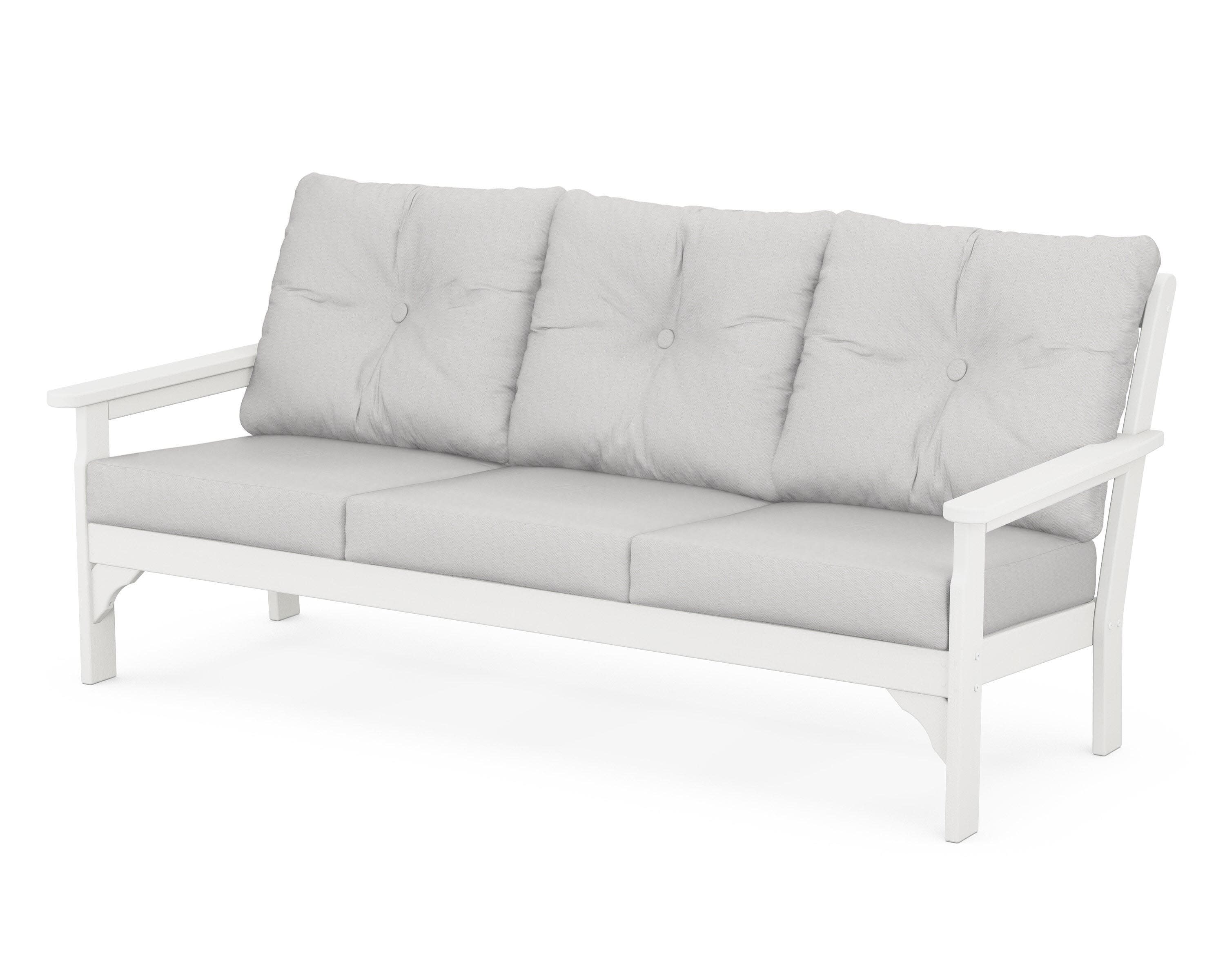 Vineyard Deep Seating Sofa in White / Diamond in the Rough