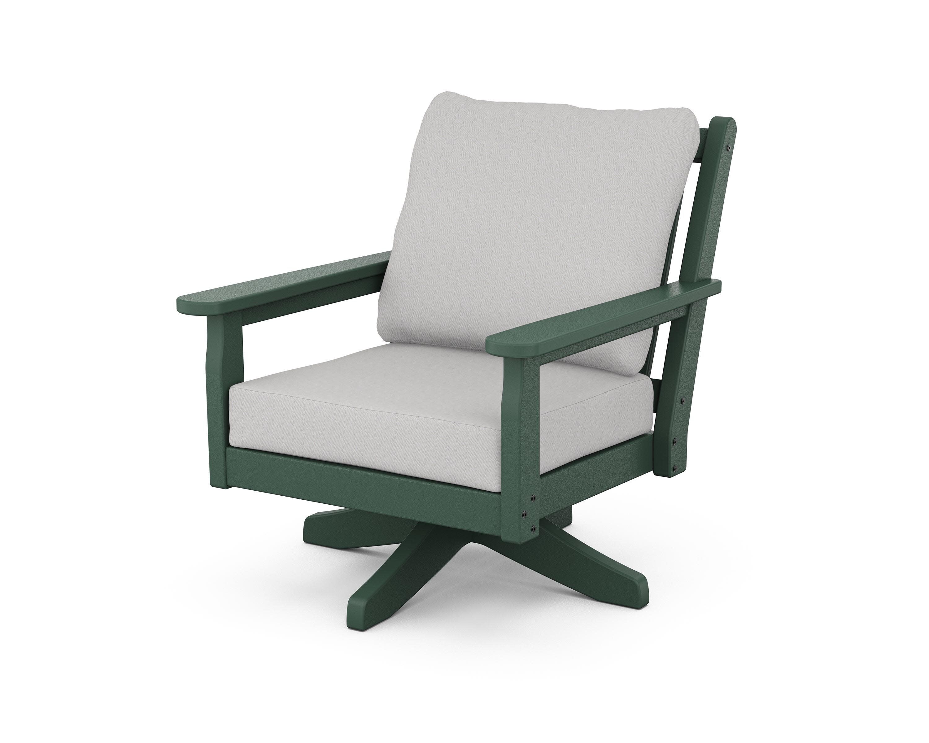 Chippendale Deep Seating Swivel Chair in Green / Diamond in the Rough