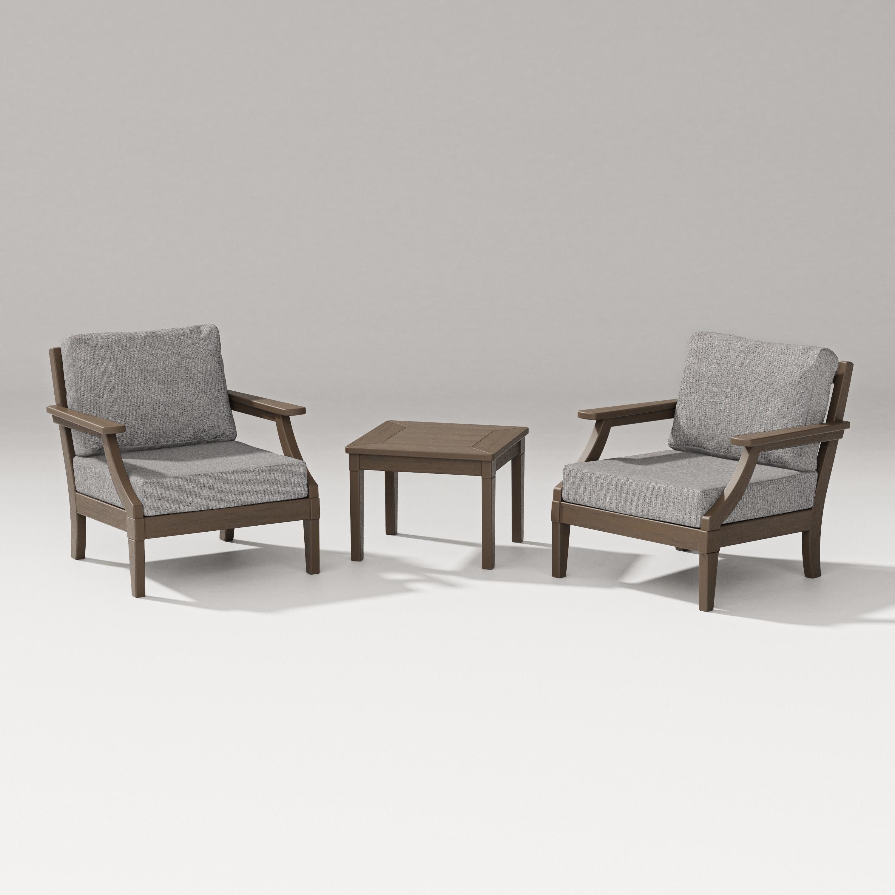 Estate 3-Piece Lounge Chair Set in Kona / Grey Mist