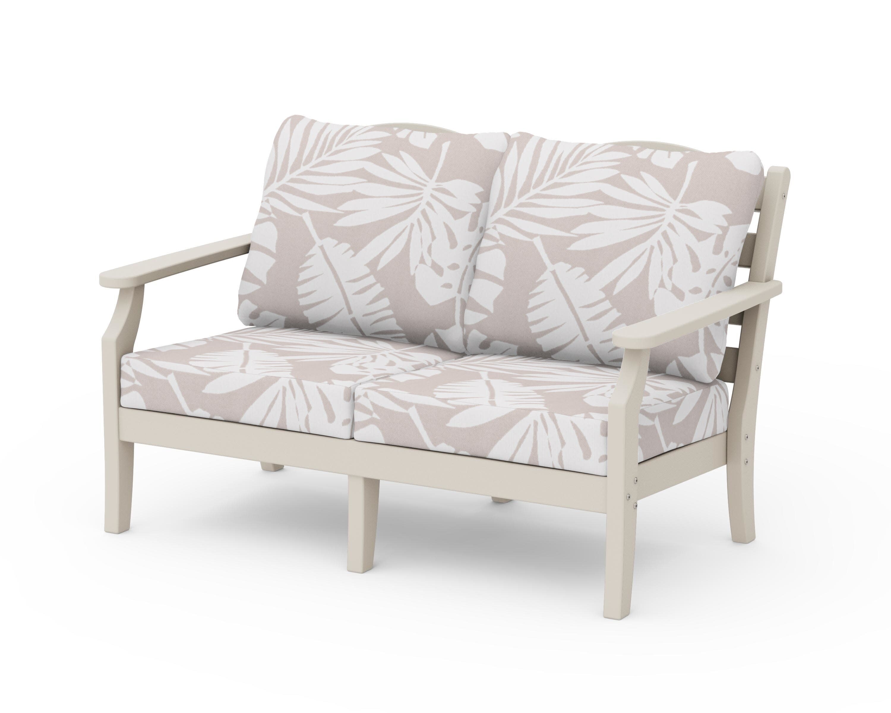 Savannah Deep Seating Loveseat in Sand / Leaf Dune Burlap