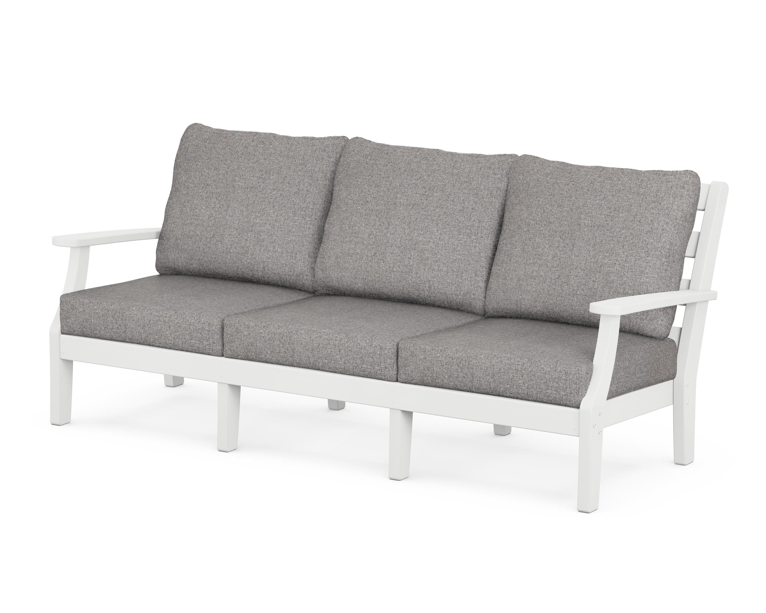 Chesapeake Deep Seating Sofa in White / Grey Mist