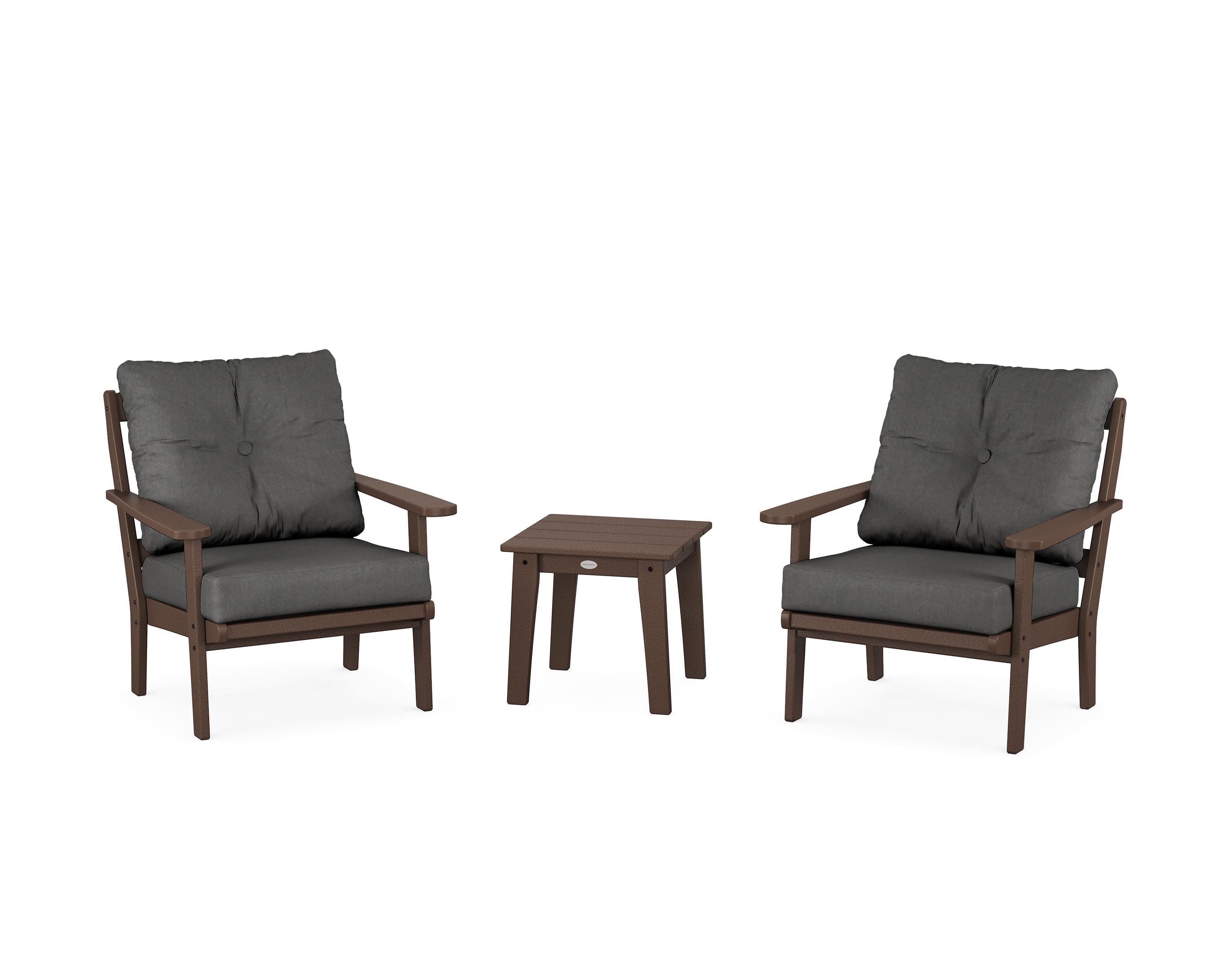 Mission 3-Piece Deep Seating Set in Mahogany / Spectrum Carbon