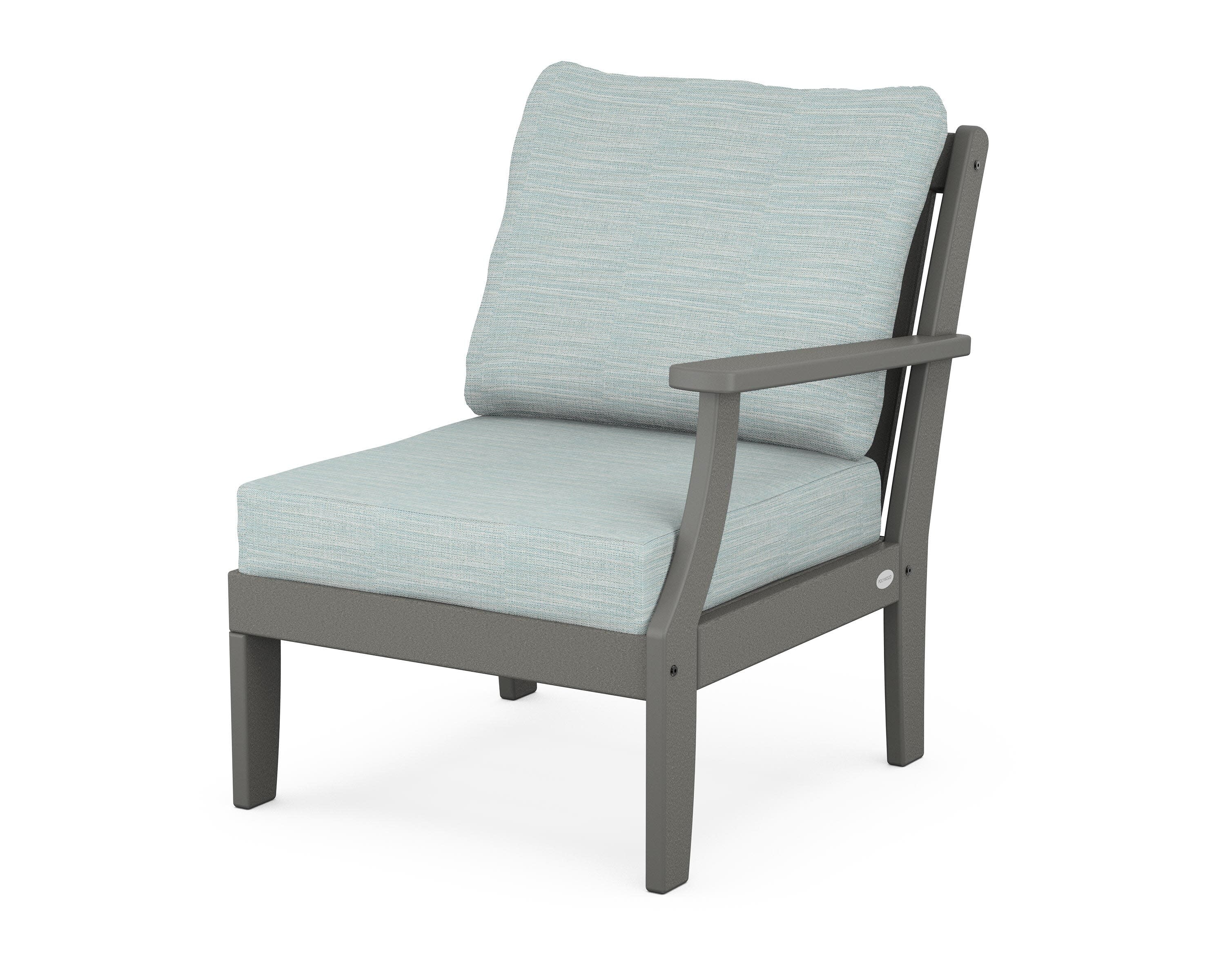 Braxton Modular Right Arm Chair in Slate Grey / Soothe Mist