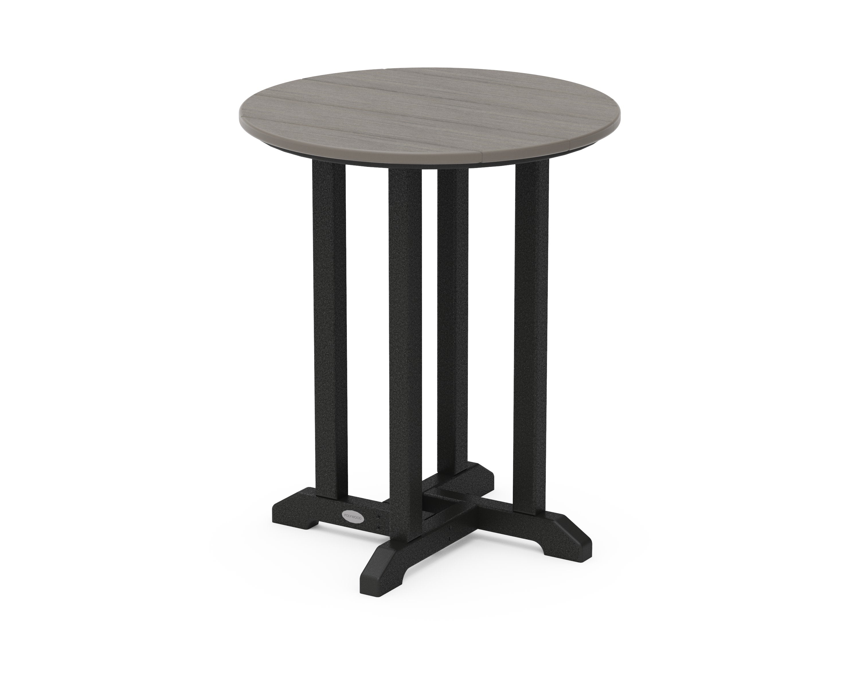 Contempo 24" Round Dining Table in Black / Driftwood