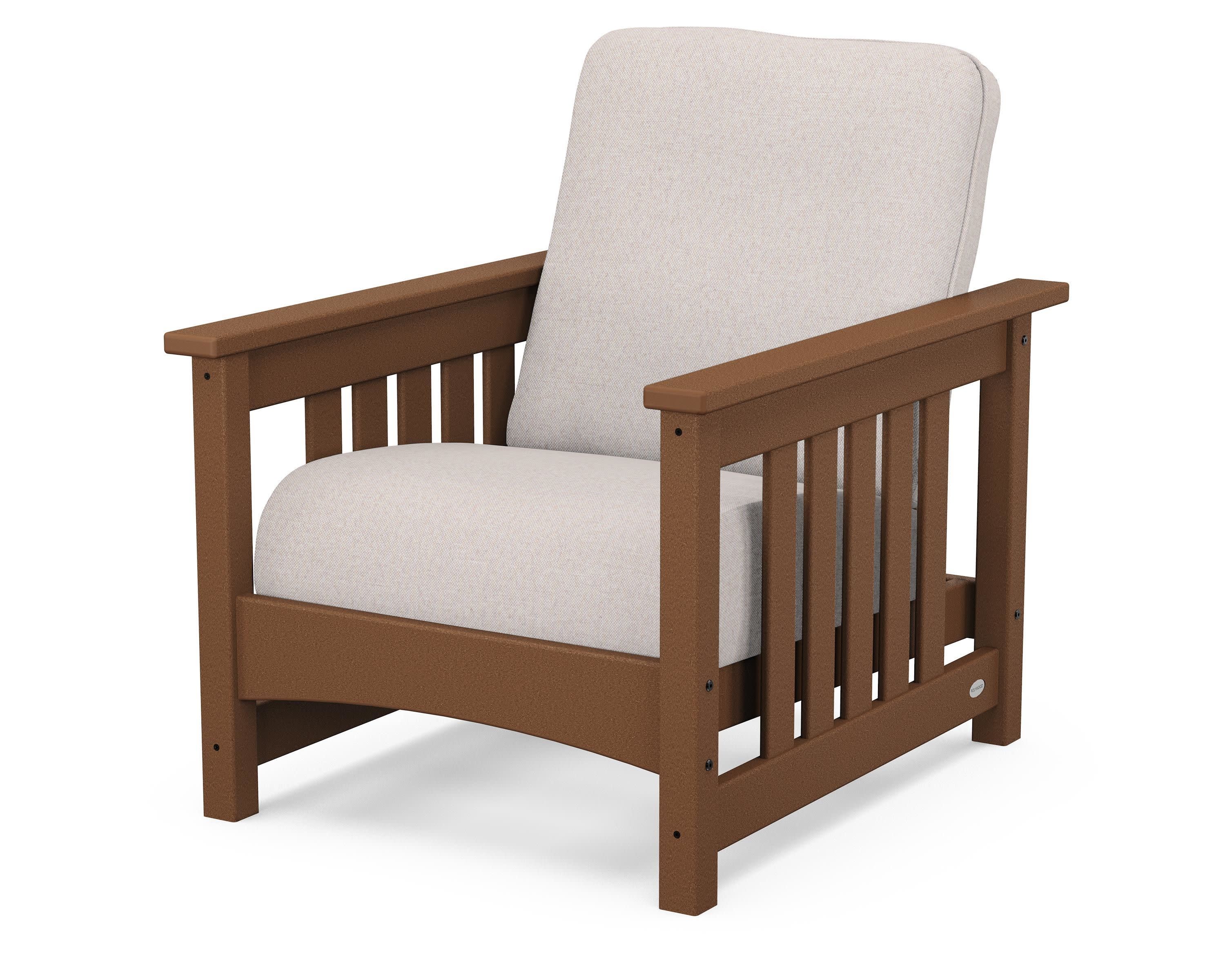 Club Mission Chair in Teak / Dune Burlap