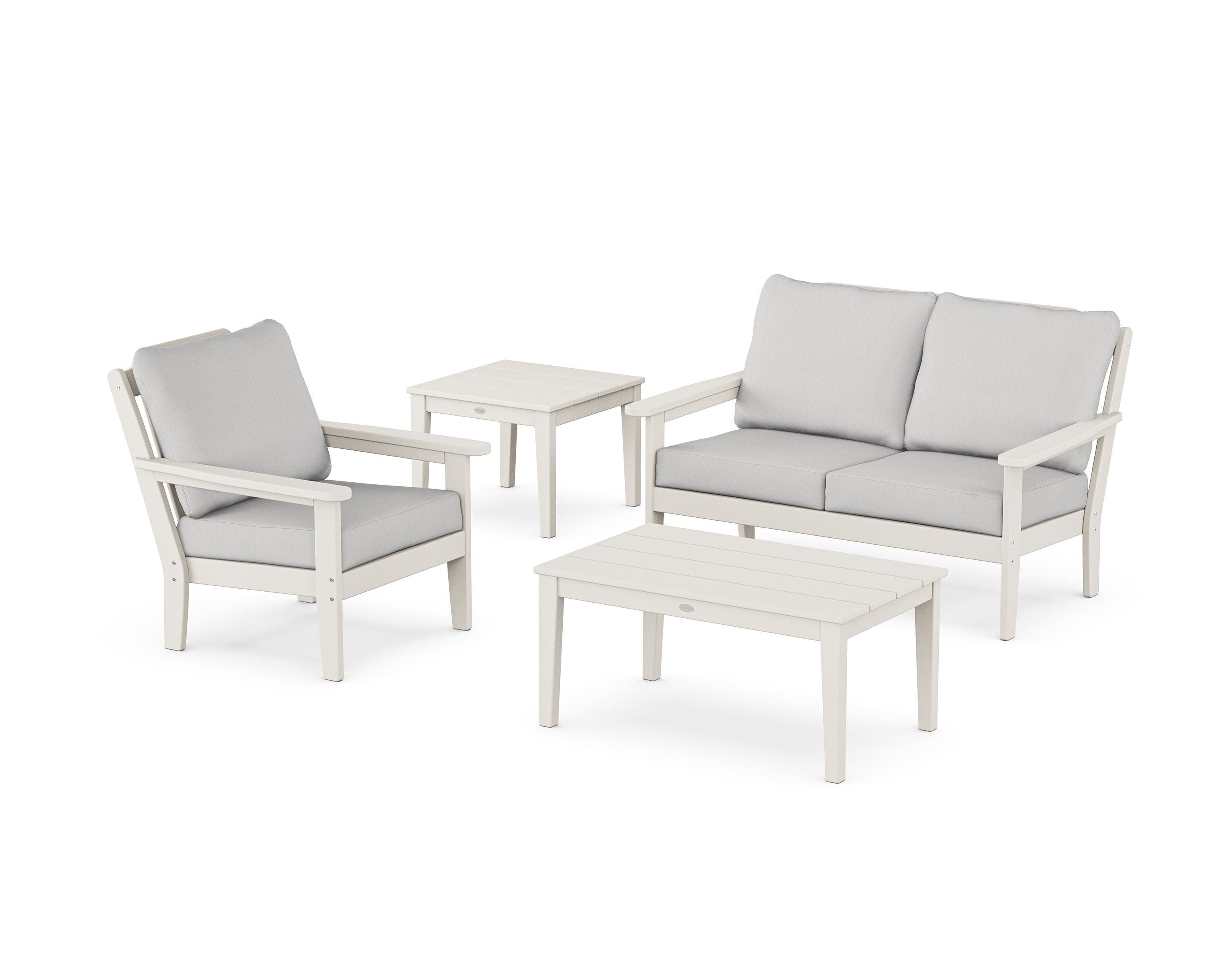 Wovendale 4-Piece Deep Seating Set in Sand / Diamond in the Rough