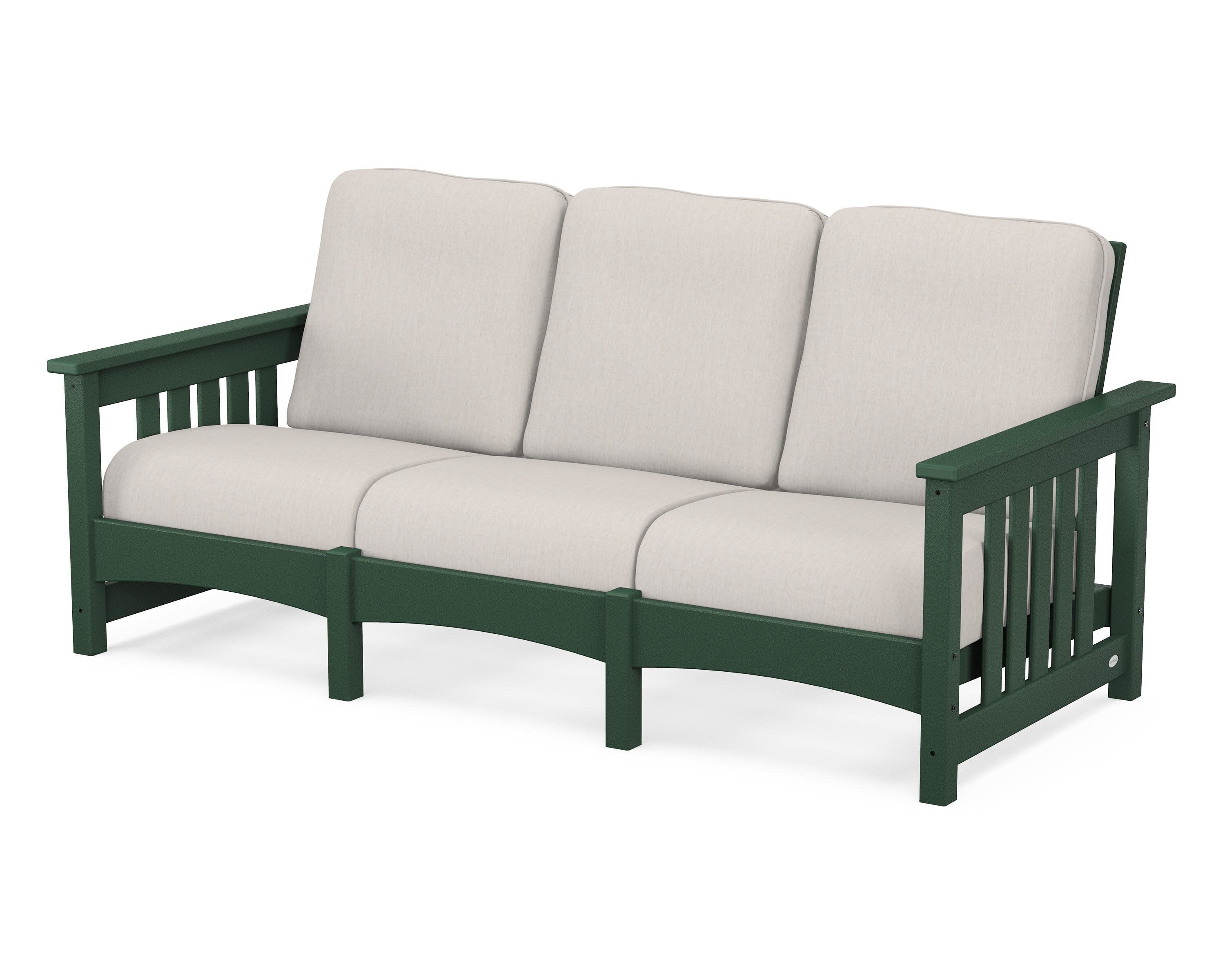 Club Mission Sofa in Green / Cast Ash