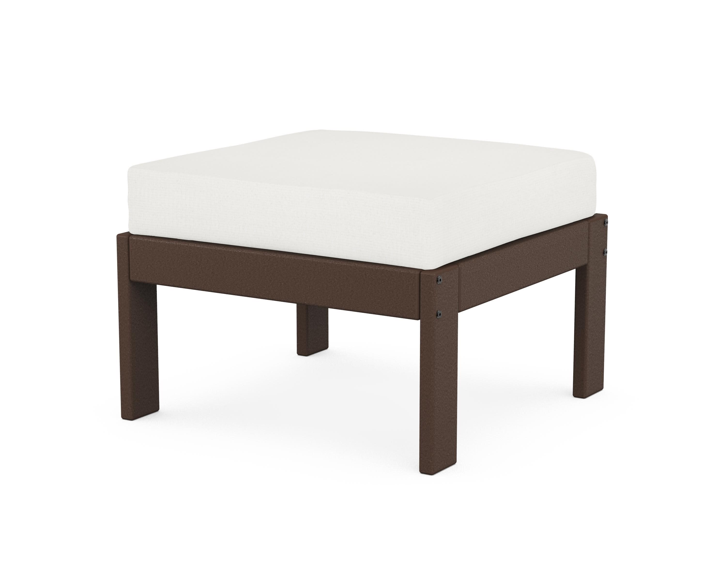 Vineyard Modular Ottoman in Mahogany / Natural Linen