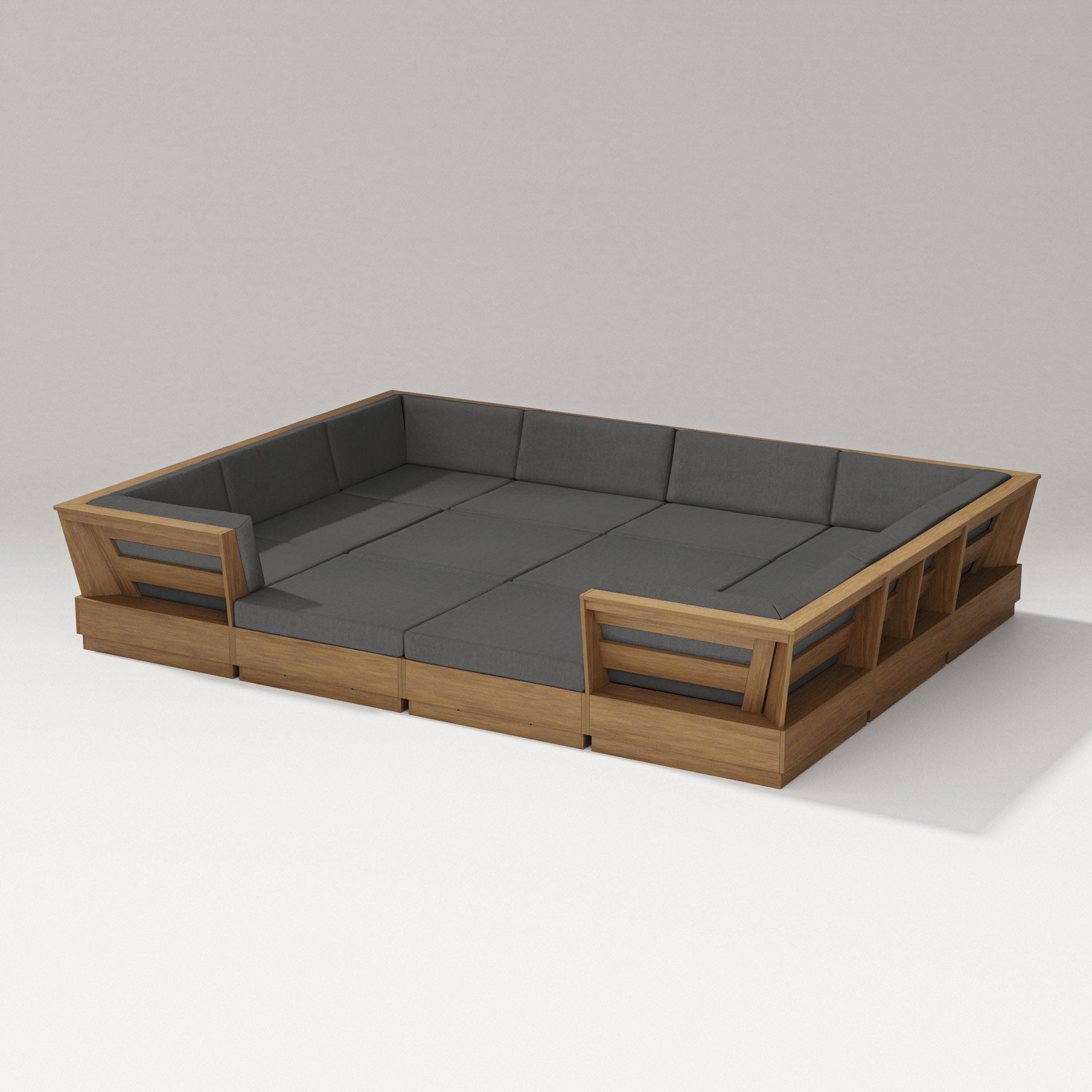 Elevate 12-Piece Pit Sectional in Natural / Spectrum Carbon