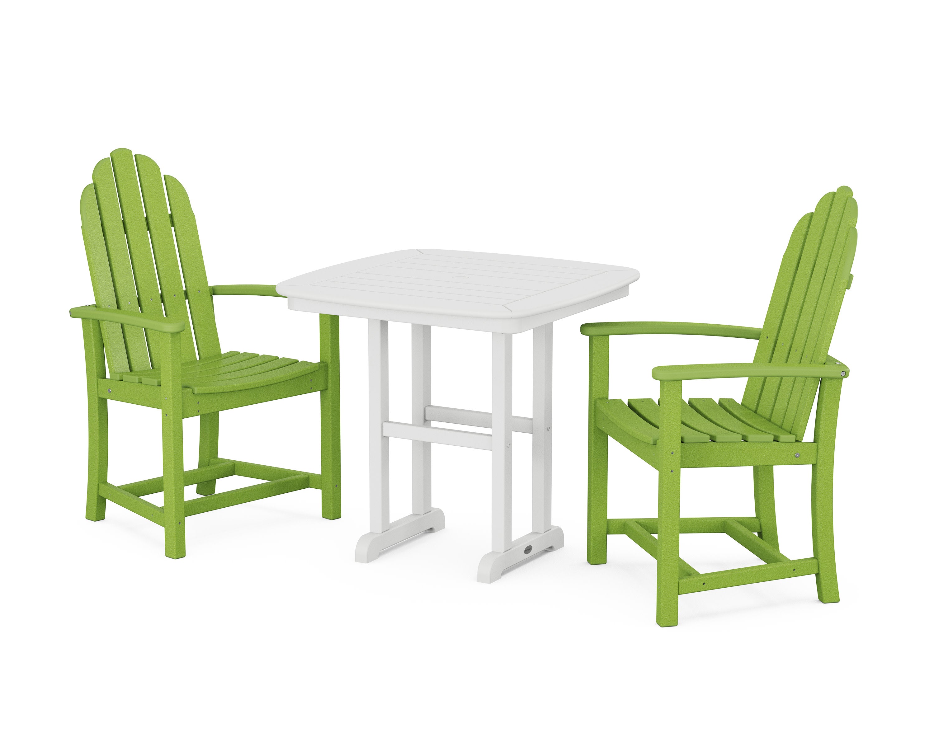 Classic Adirondack 3-Piece Dining Set in Lime / White