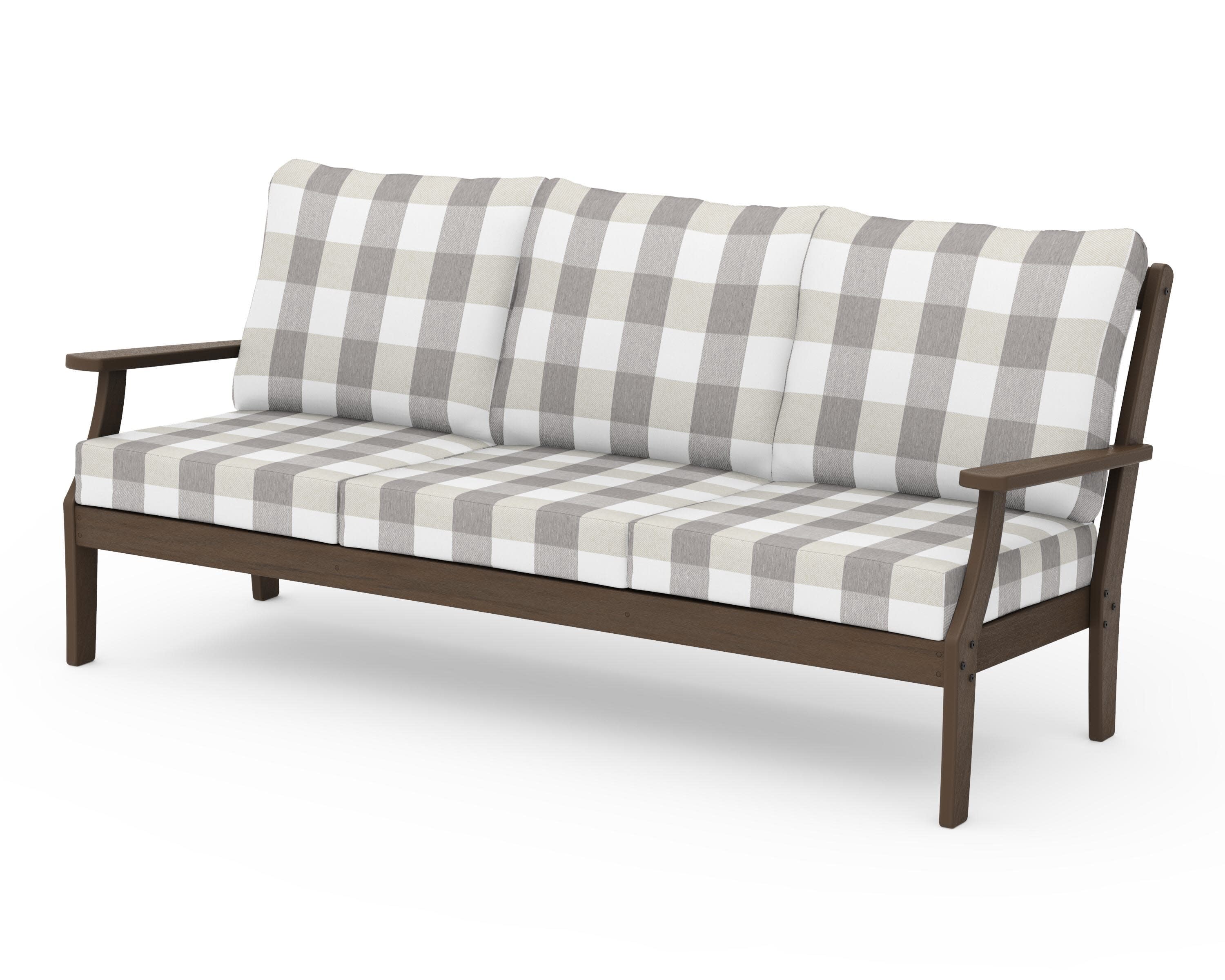 Braxton Deep Seating Sofa in Kona / Buffalo Plaid Grey Mist