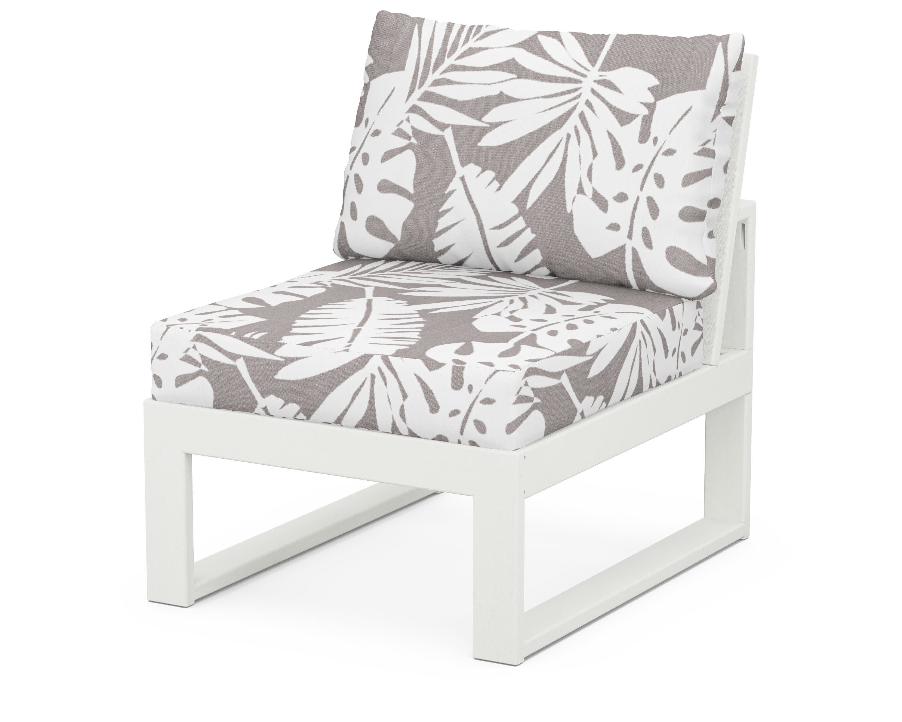 Modular Armless Chair in Vintage White / Leaf Grey Mist